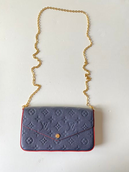 Louis Vuitton Navy Blue Monogram Empreinte Felicie Clutch-Clutch-Louis Vuitton-The Closet Egypt
