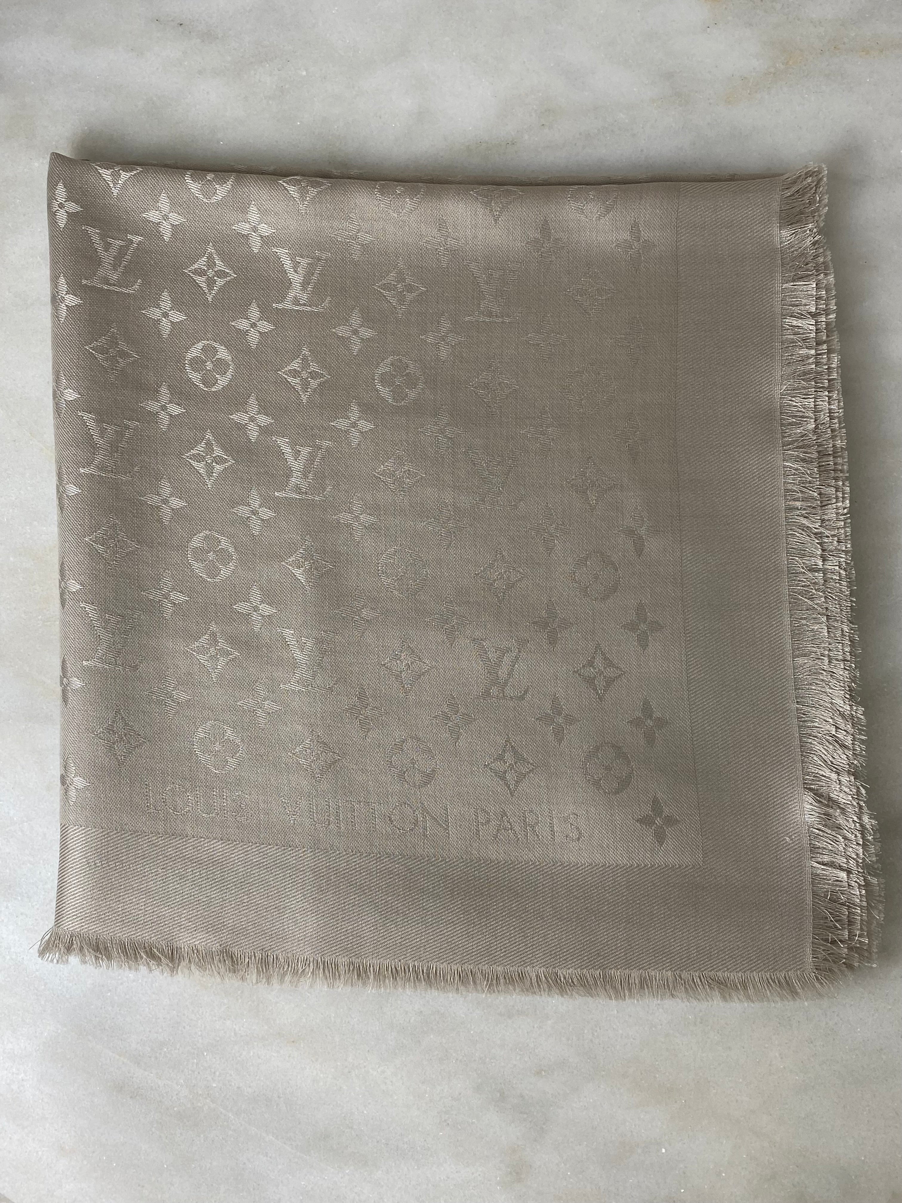 Louis Vuitton Beige Monogram Scarf-Scarf-Louis Vuitton-The Closet Egypt