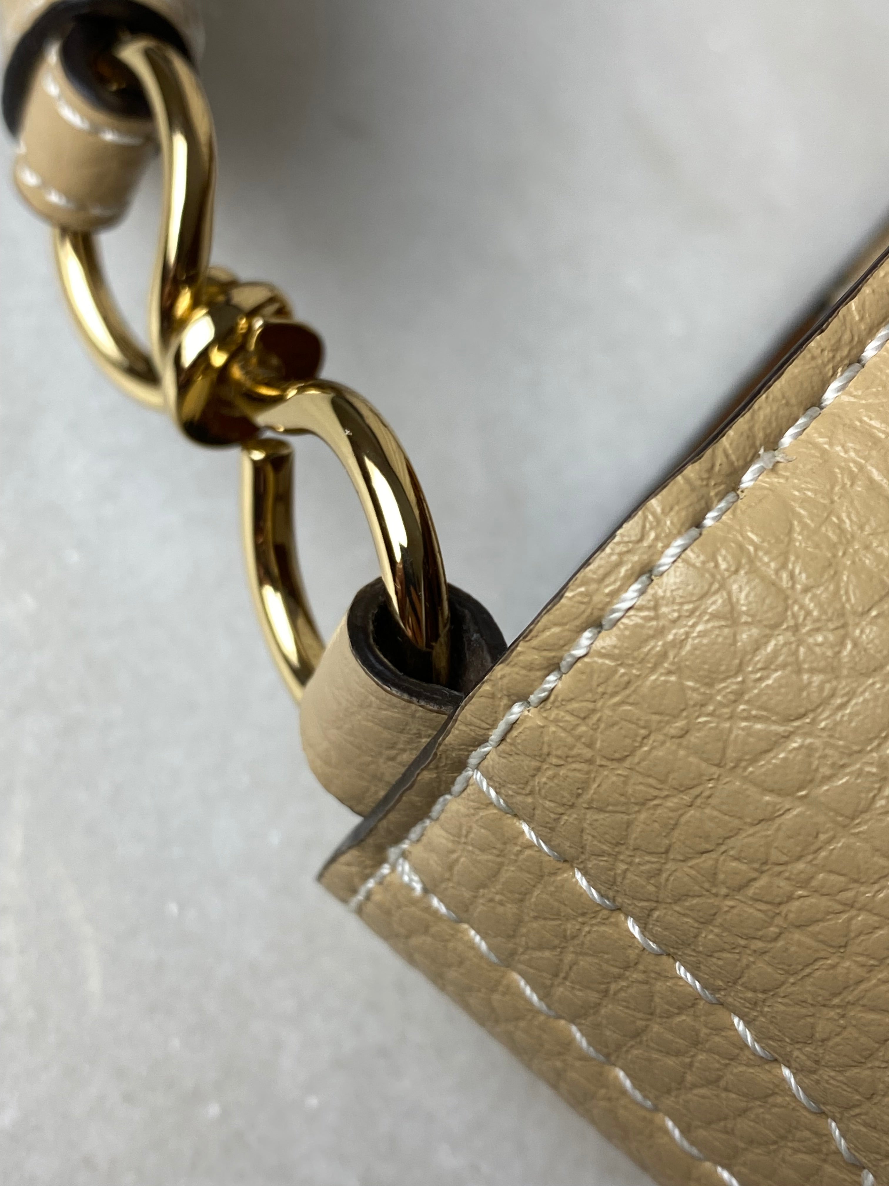 Stella Mccartney Beige Mini Embossed Logo Crossbody Bag-handbag-Stella Mccartney-The Closet Egypt