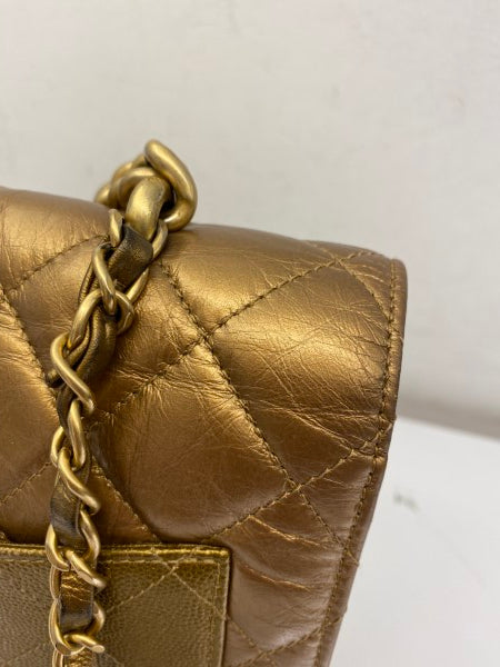Chanel Metallic Gold Flap Bag-handbag-Chanel-The Closet Egypt