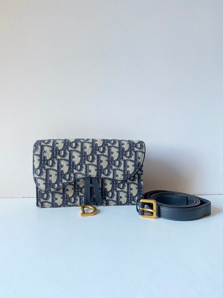 Christian Dior Blue Saddle Oblique Belt Bag-Belt Bag-Christian Dior-The Closet Egypt