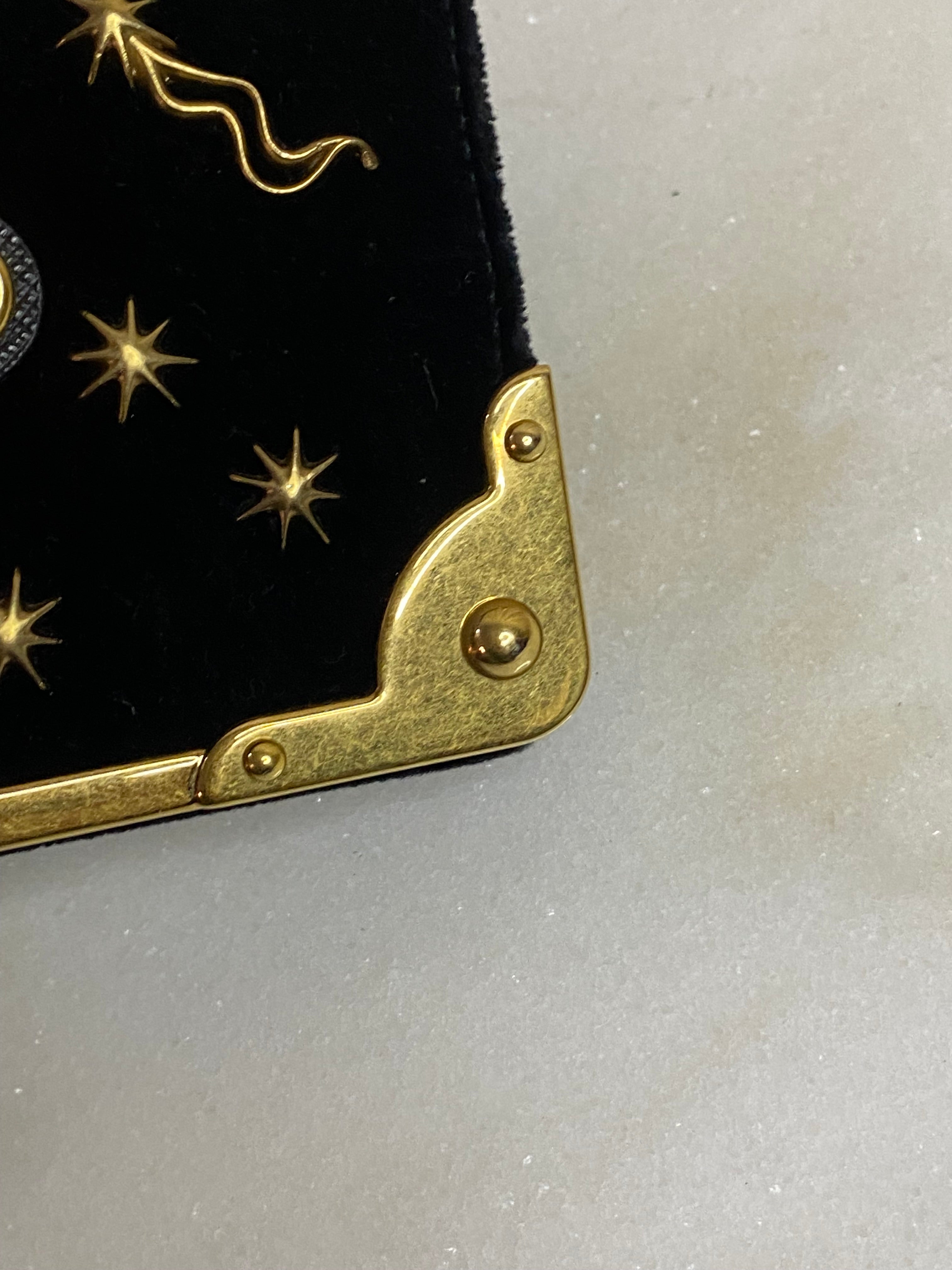 Prada Dark Blue Velvet Astrology Celestial Cahier Bag-handbag-Prada-The Closet Egypt