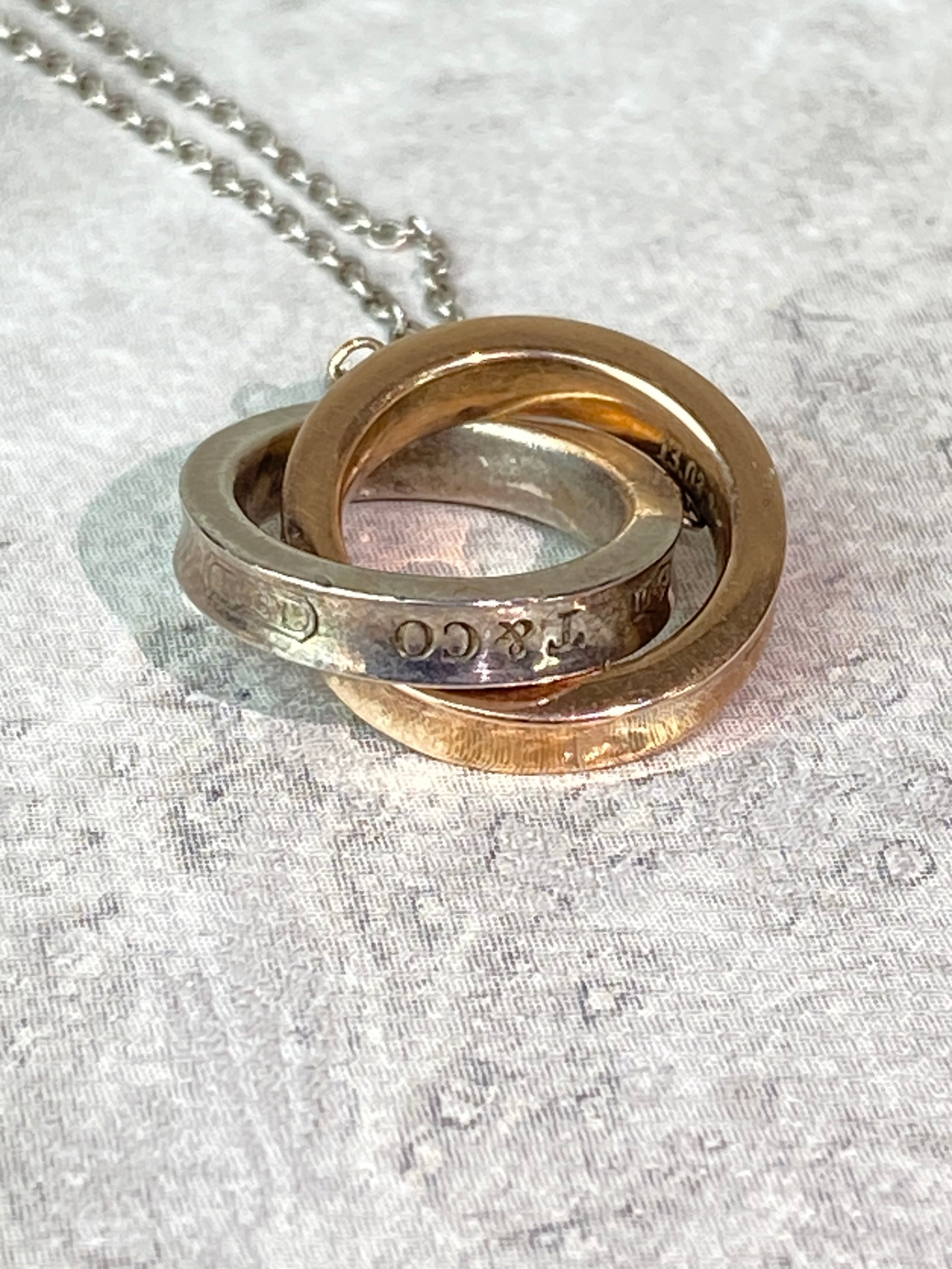 Tiffany & Co Bicolor 1837 Interlocking Circles Pendant Necklace