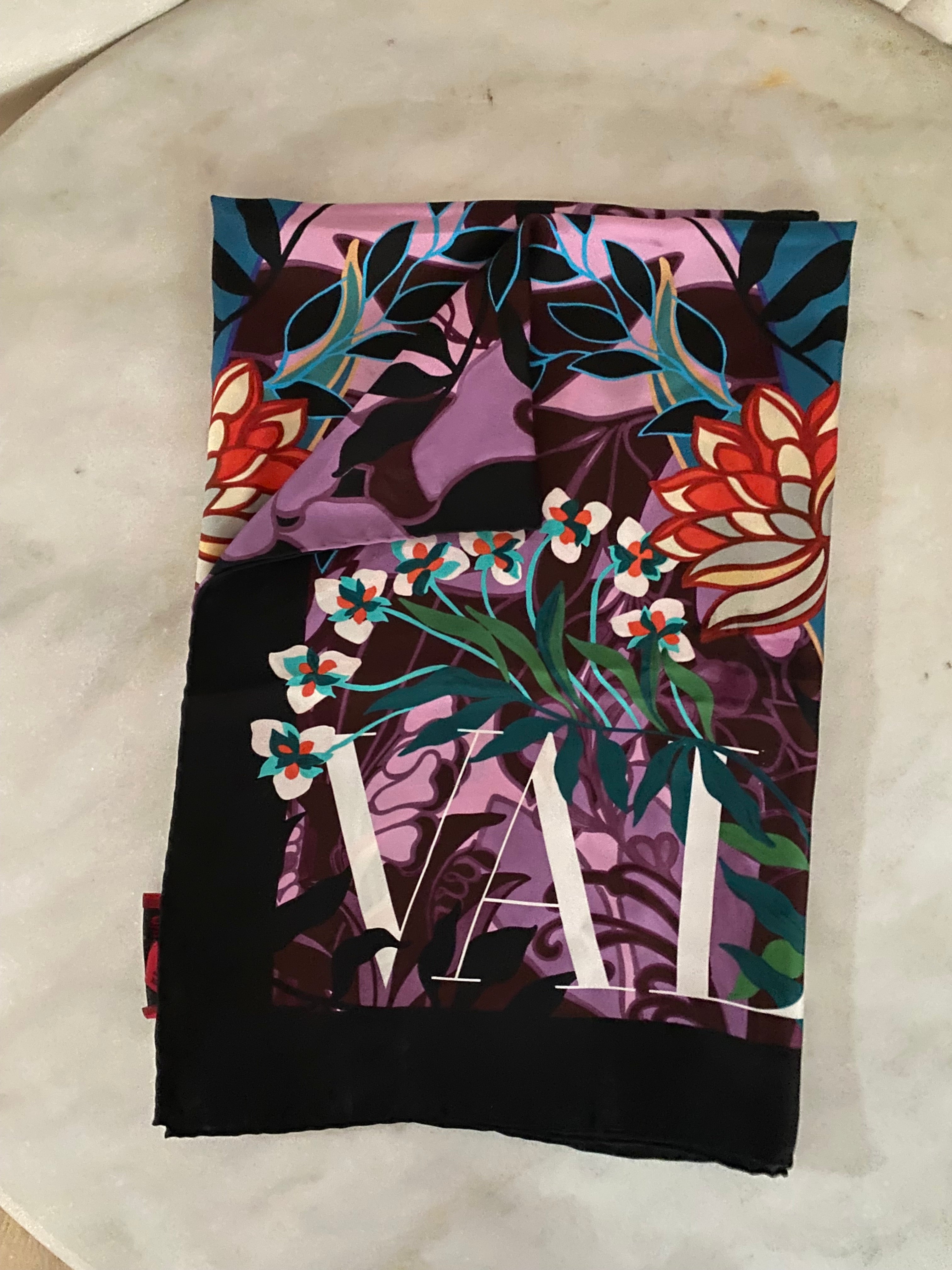 Valentino Pink Floral Pleate Silk Scarf-Scarf-Valentino-The Closet Egypt