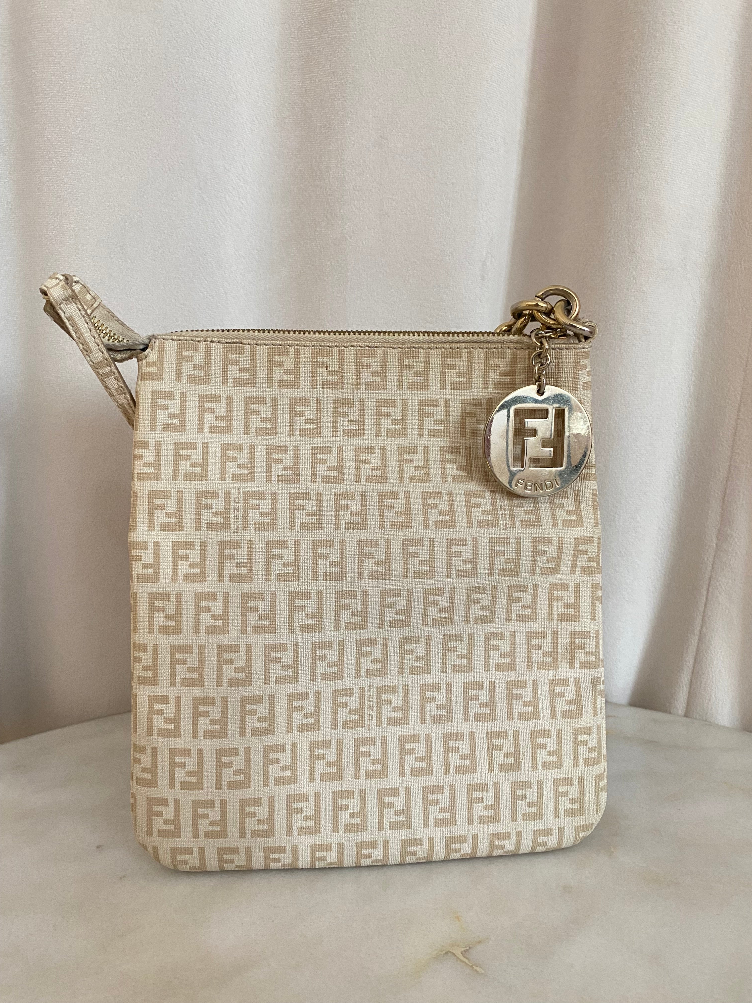 Fendi Beige Zucchino Crossbody Bag-handbag-Fendi-The Closet Egypt