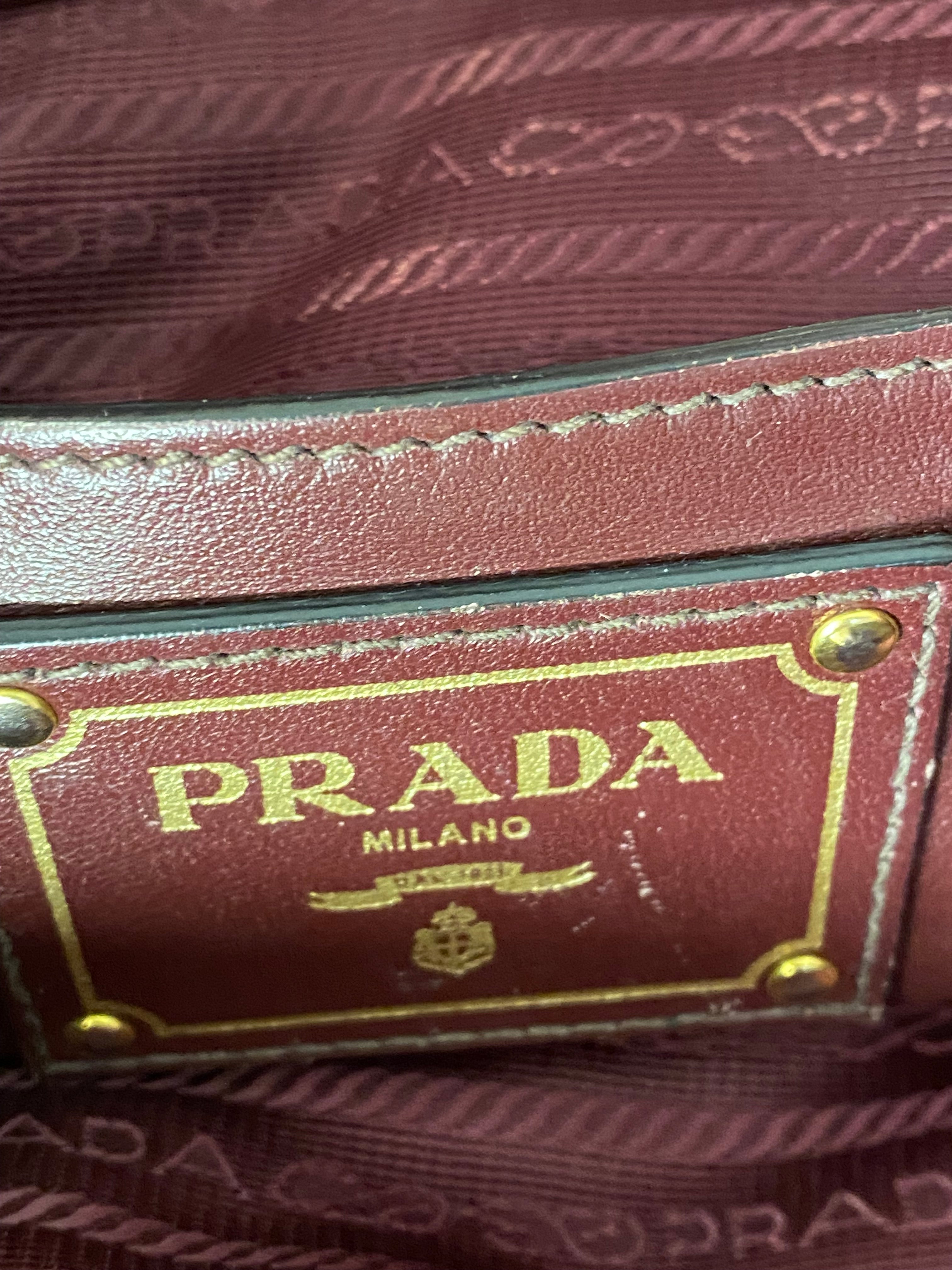 Prada Burgundy Tote Bag