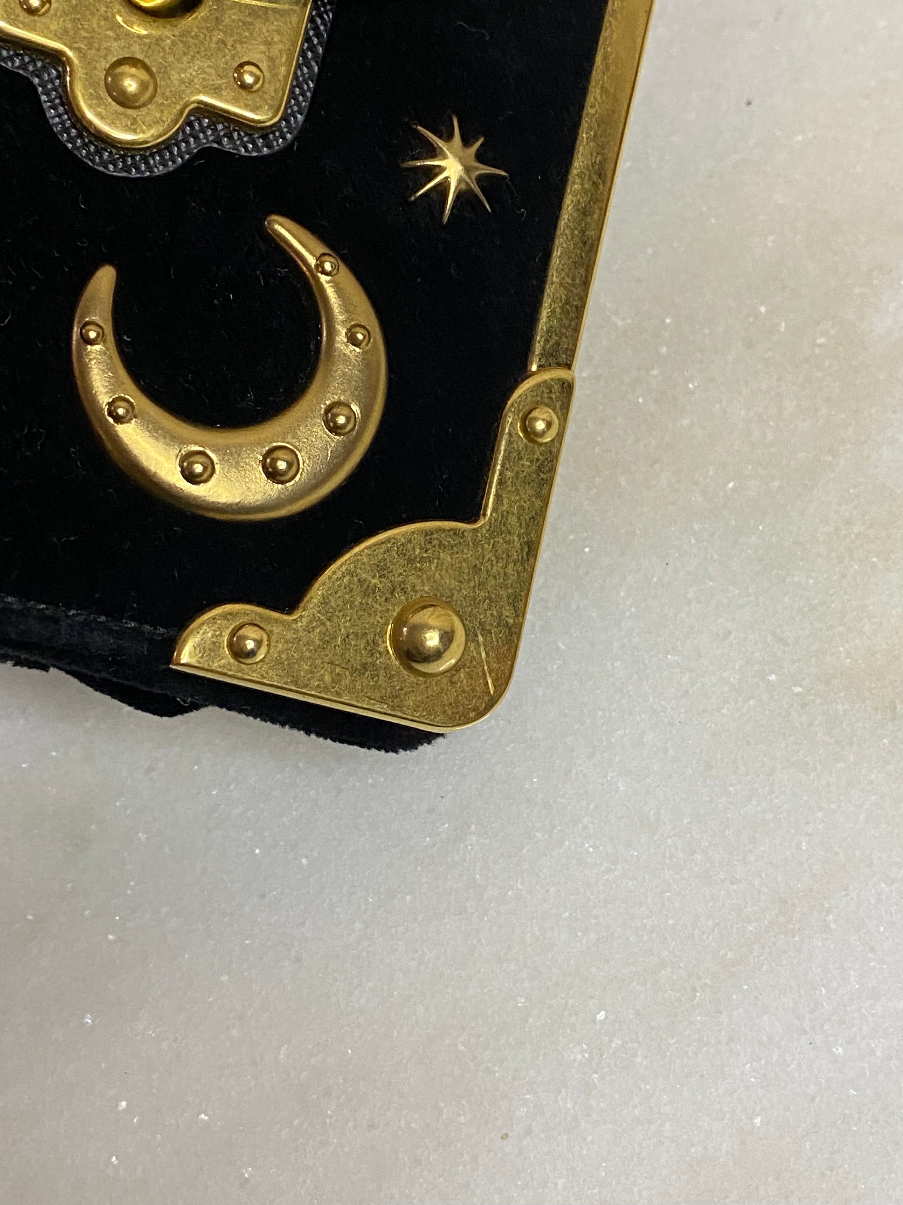 Prada Dark Blue Velvet Astrology Celestial Cahier Bag-handbag-Prada-The Closet Egypt