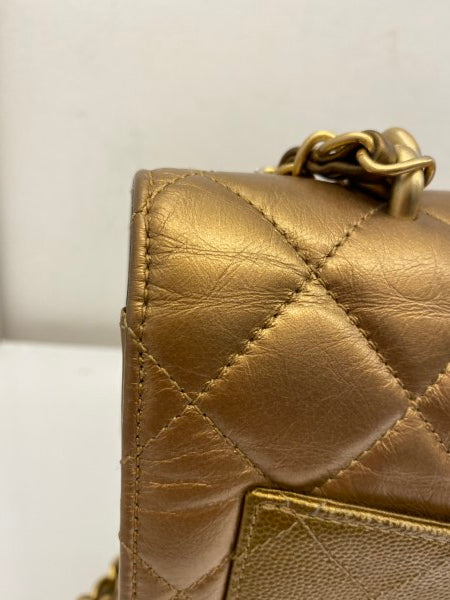 Chanel Metallic Gold Flap Bag-handbag-Chanel-The Closet Egypt