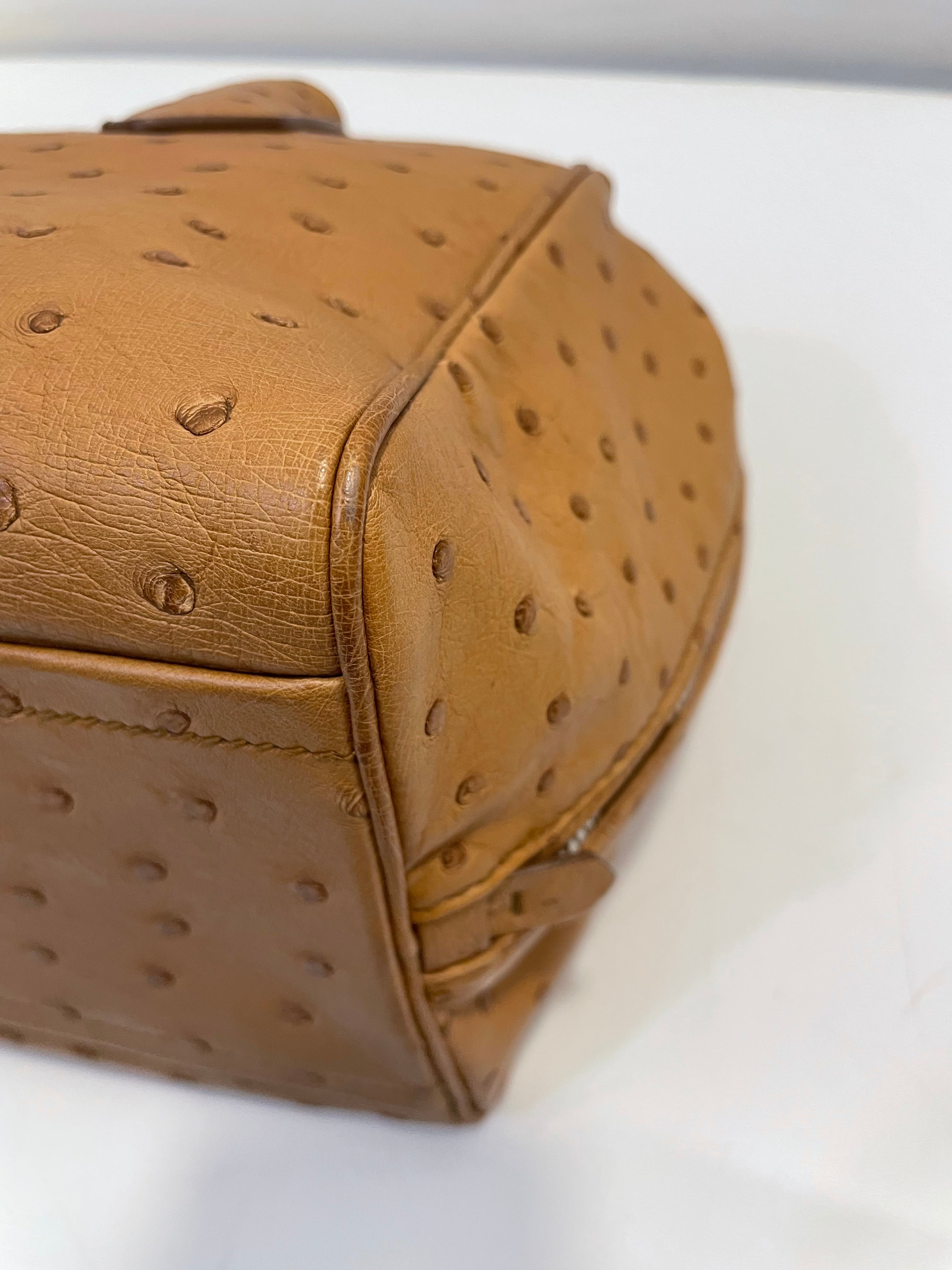 Prada Camel Ostrich Tote Bag-handbag-Prada-The Closet Egypt