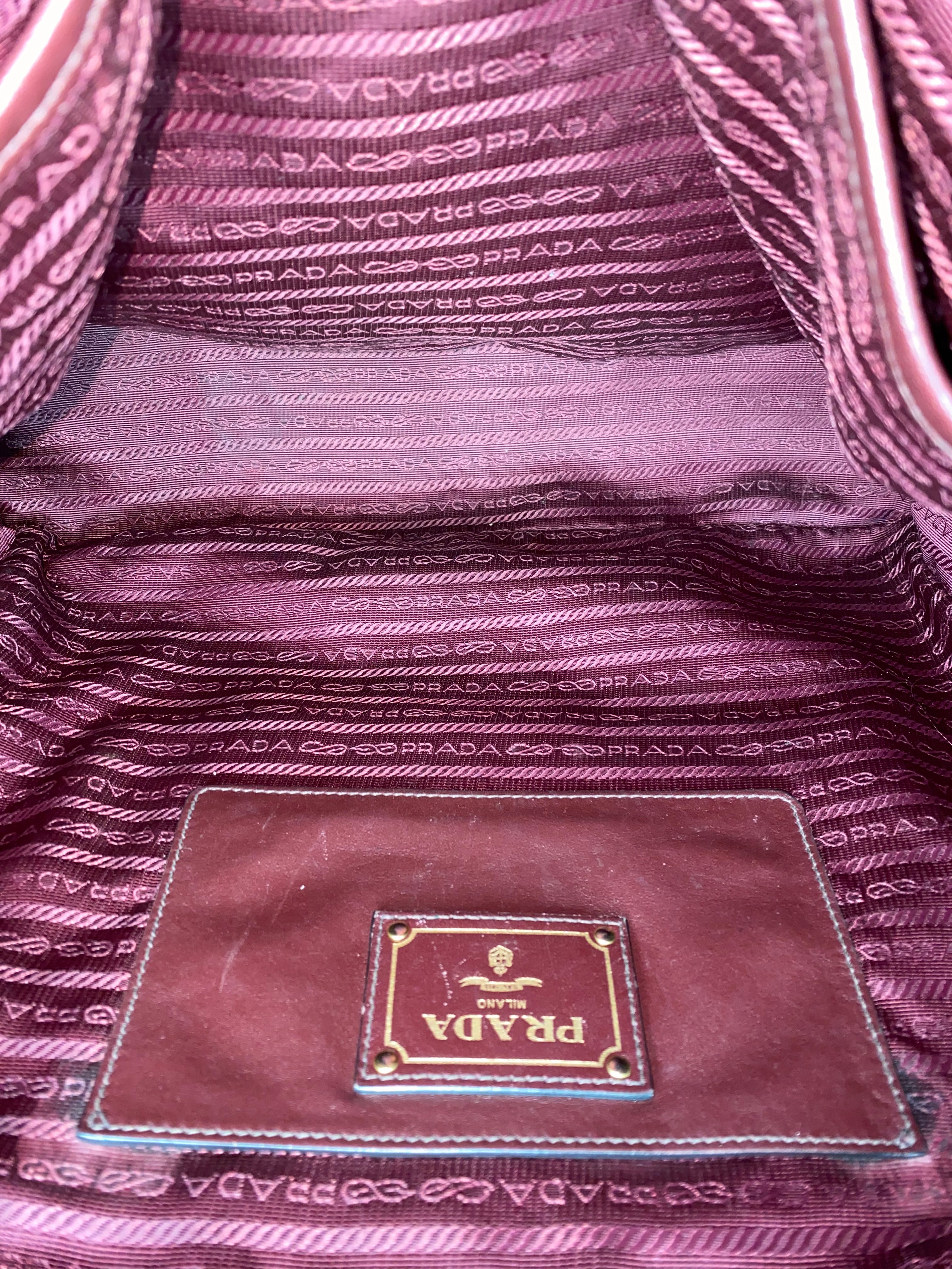 Prada Burgundy Tote Bag