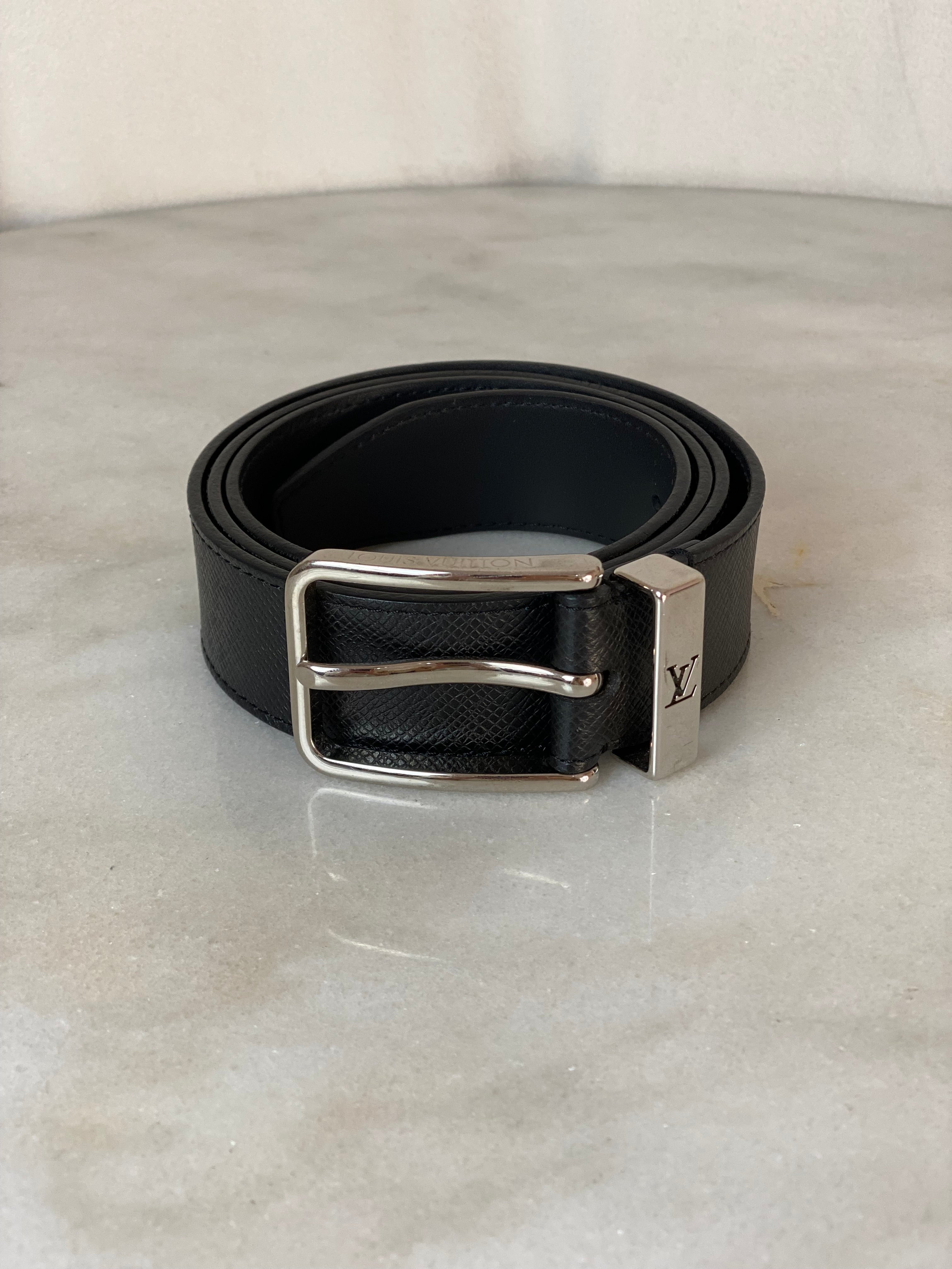 Louis Vuitton Black Pont Neuf black leather Belt-Belt-Louis Vuitton-The Closet Egypt