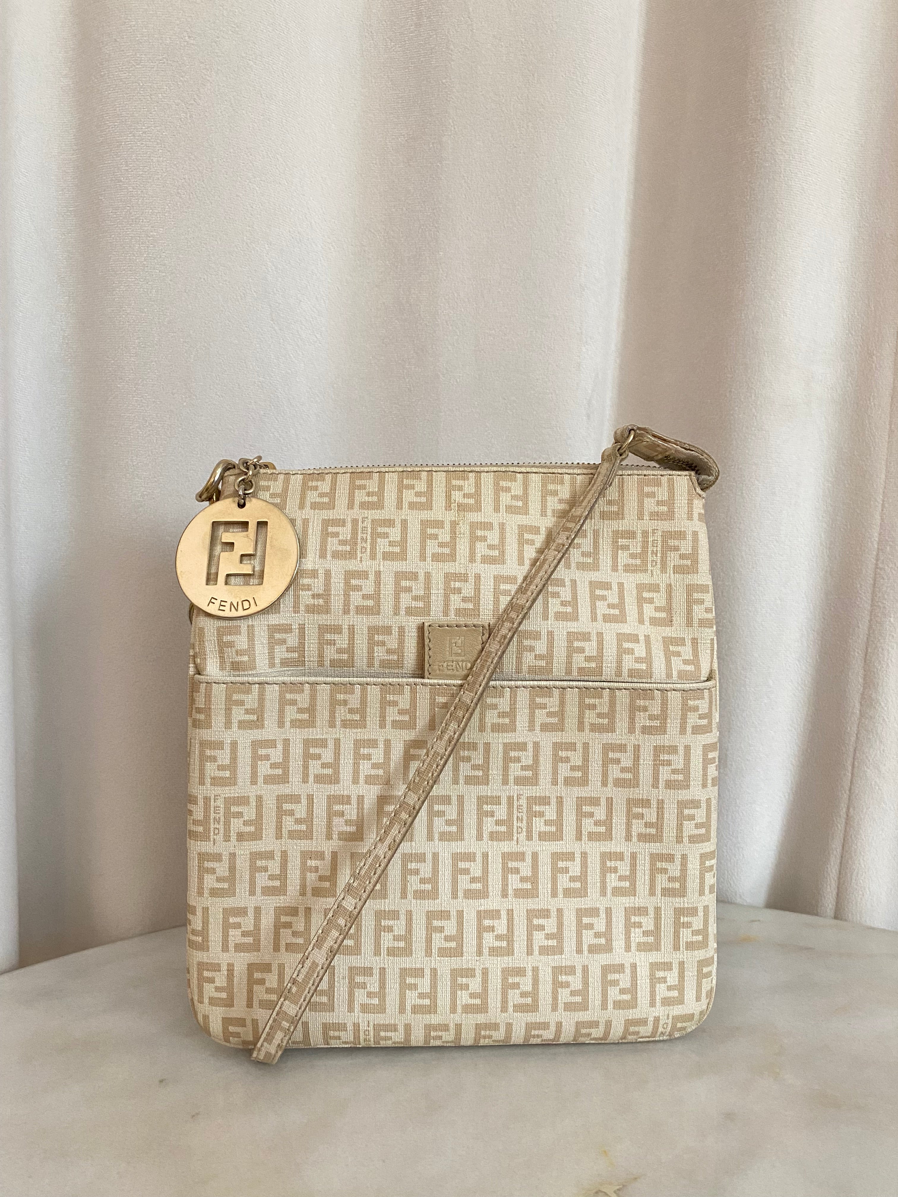 Fendi Beige Zucchino Crossbody Bag-handbag-Fendi-The Closet Egypt