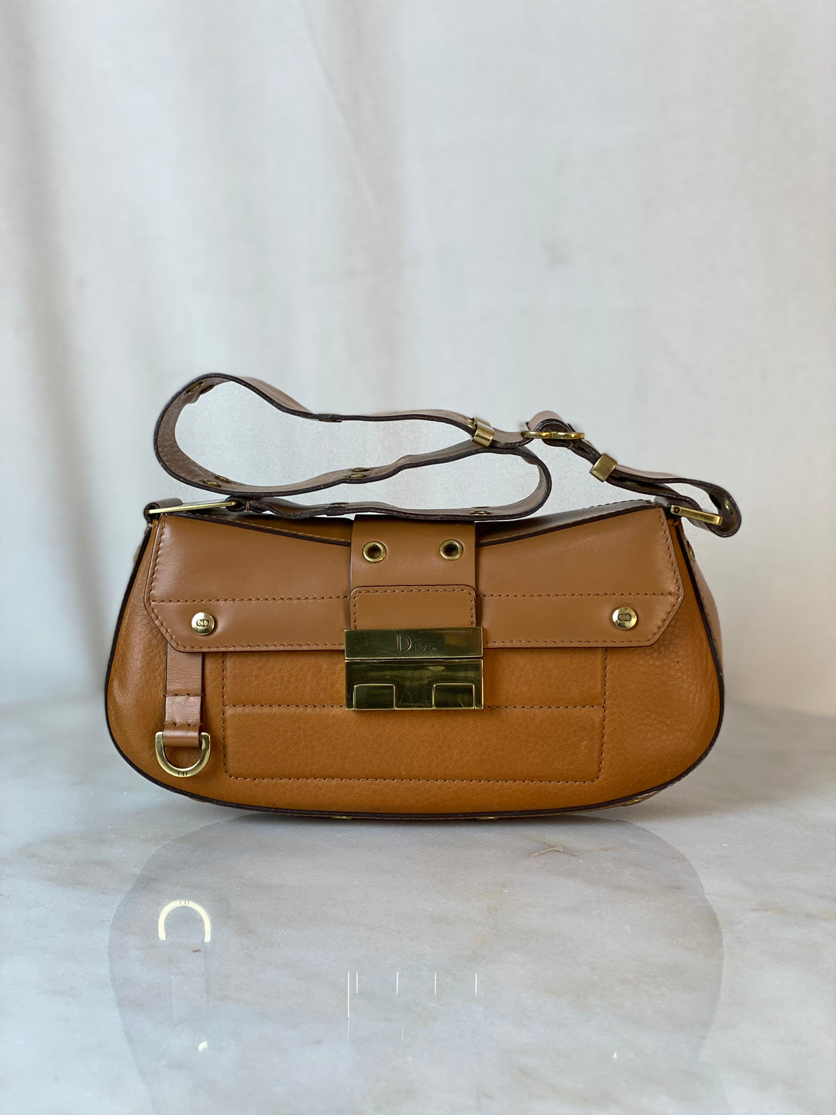 Christian Dior Camel Street Chic Columbus Shoulder Bag