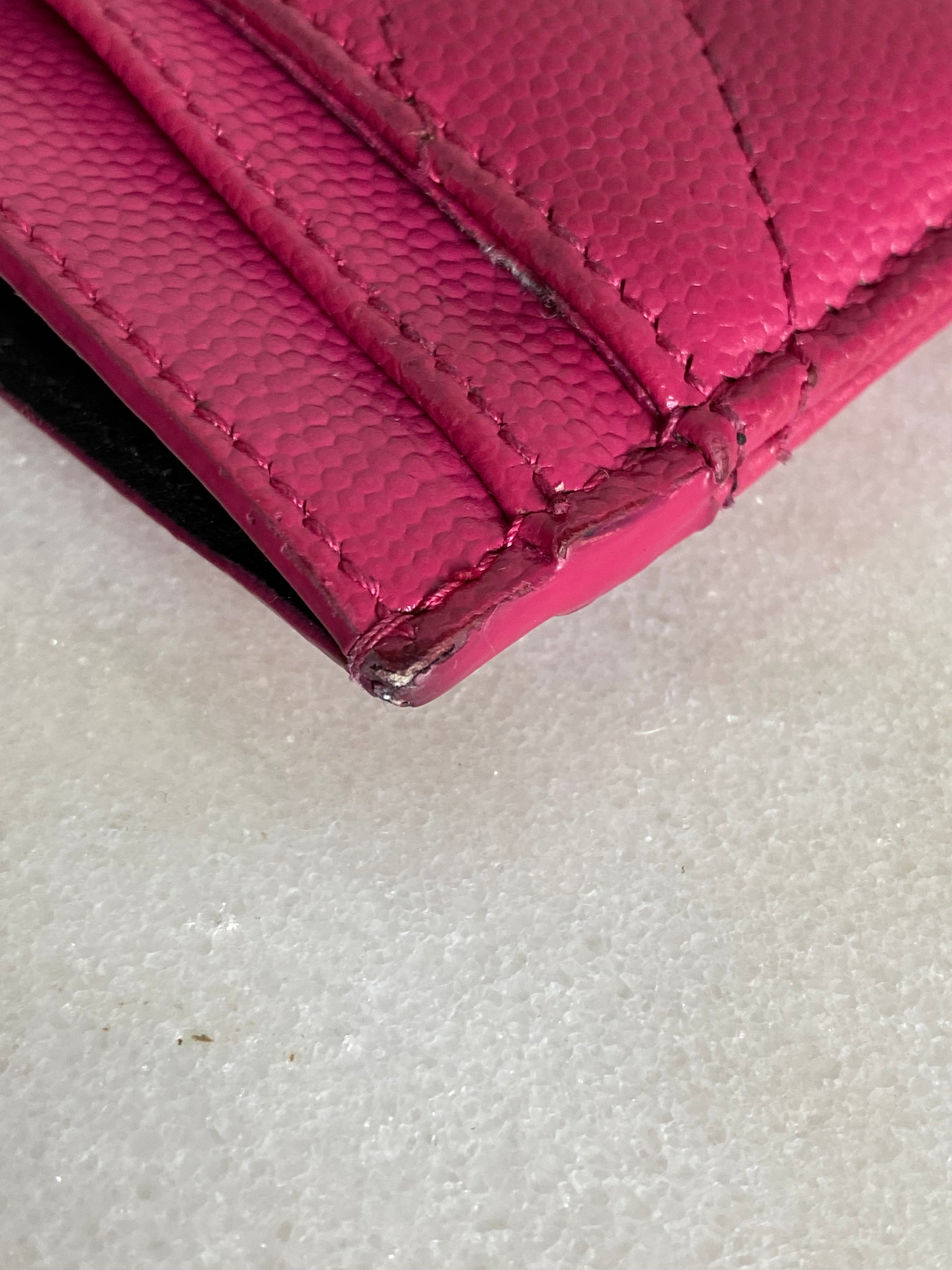 YSL Hot Pink Card Holder-Card Holder-YSL-The Closet Egypt