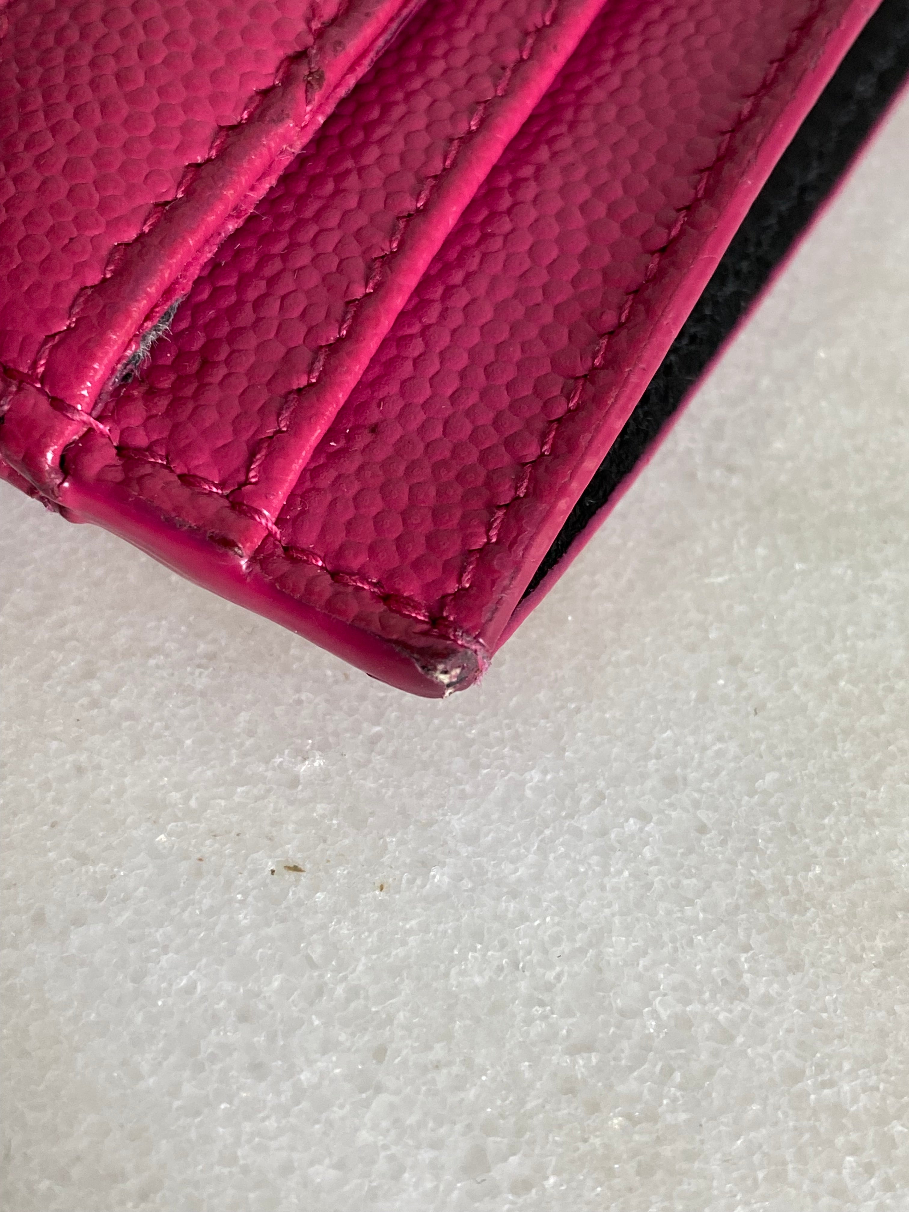 YSL Hot Pink Card Holder-Card Holder-YSL-The Closet Egypt
