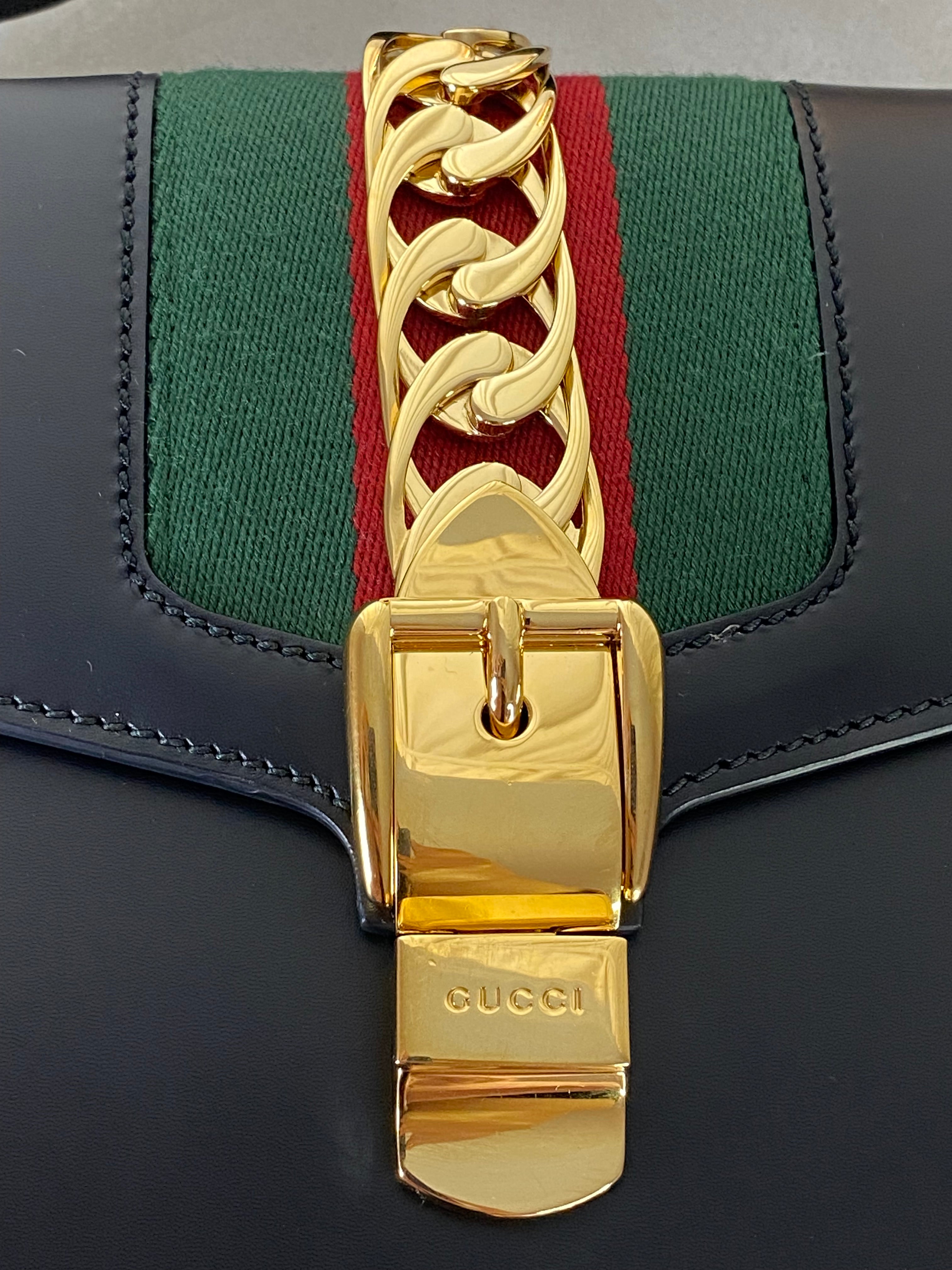 Gucci Black Sylvie Medium Bag-handbag-Gucci-The Closet Egypt