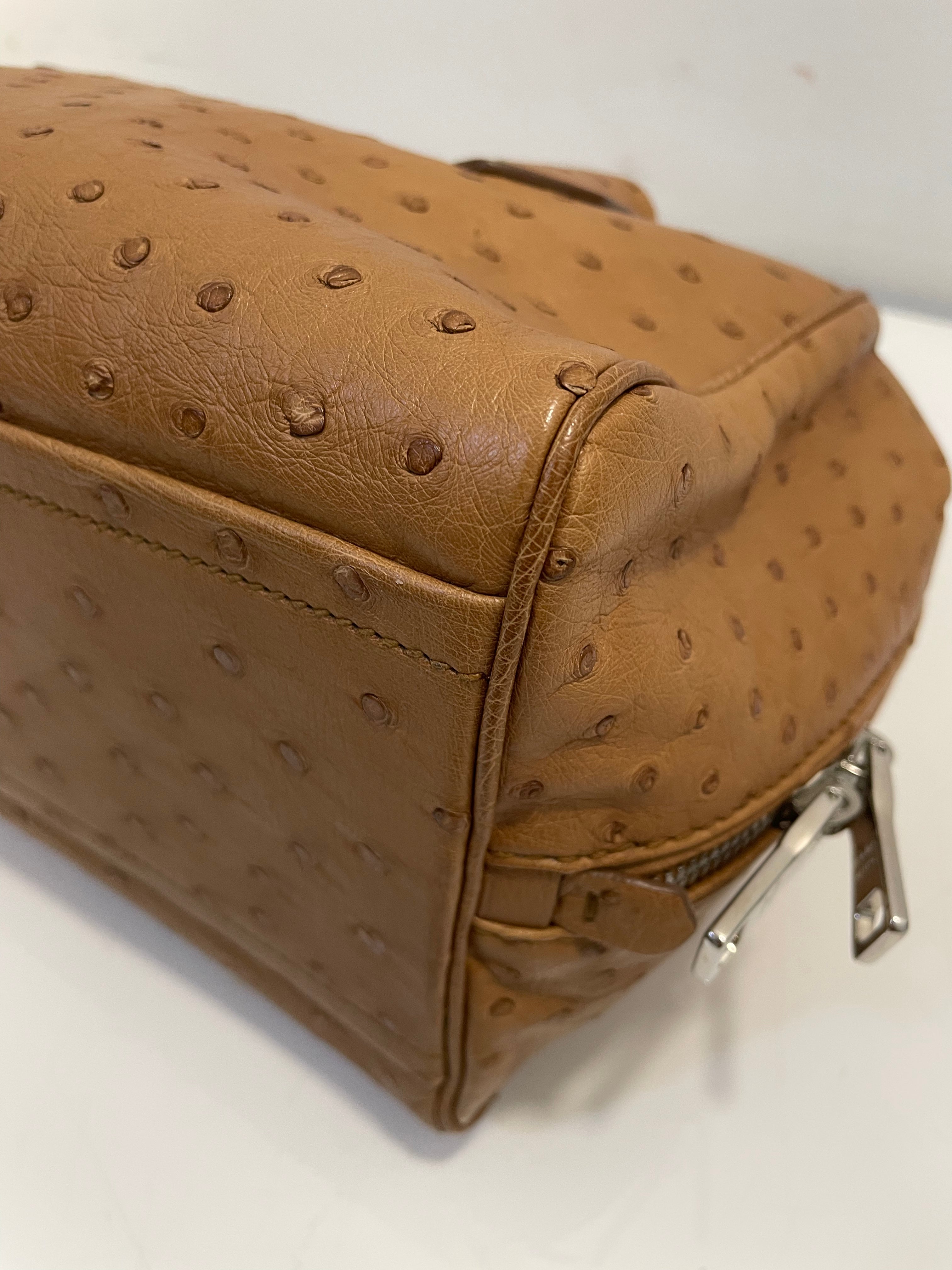 Prada Camel Ostrich Tote Bag-handbag-Prada-The Closet Egypt