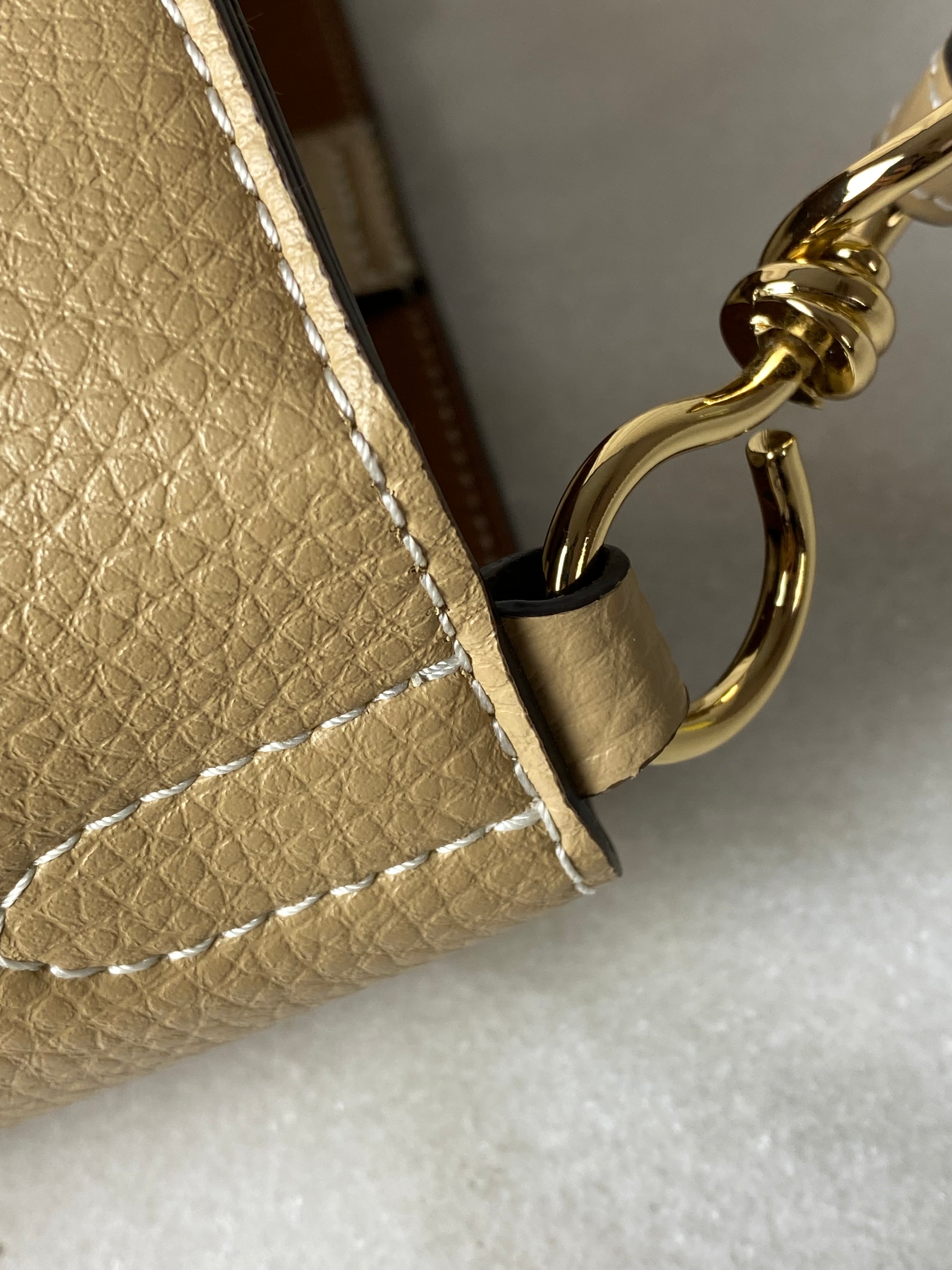 Stella Mccartney Beige Mini Embossed Logo Crossbody Bag-handbag-Stella Mccartney-The Closet Egypt