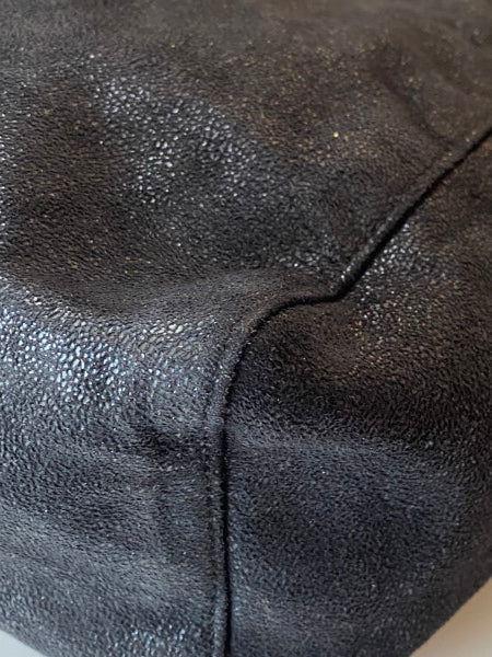 Stella Mccartney Black Shaggy Deer Falabella East West Shopper Tote Chere Bag-handbag-Stella Mccartney-The Closet Egypt