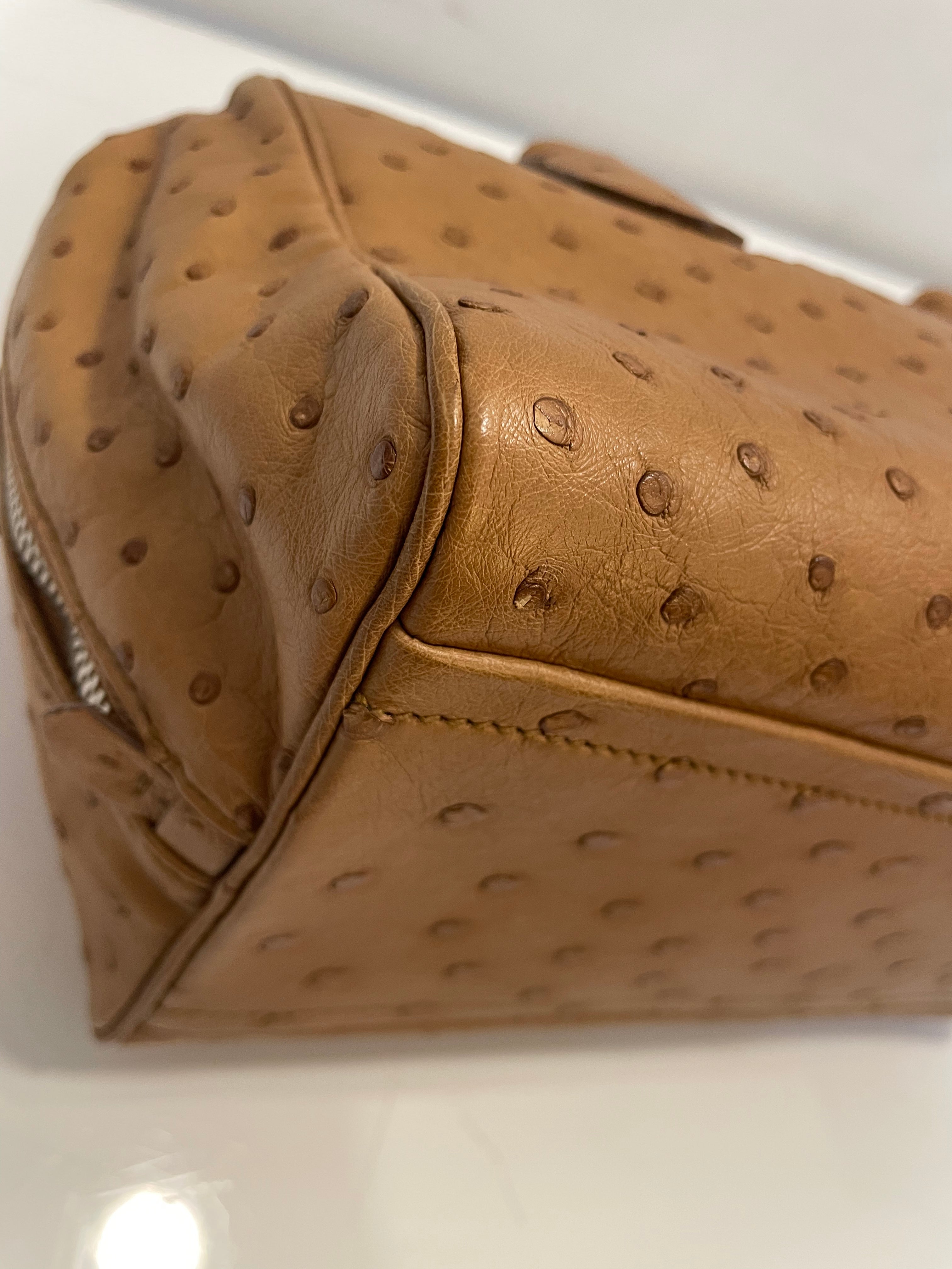 Prada Camel Ostrich Tote Bag-handbag-Prada-The Closet Egypt