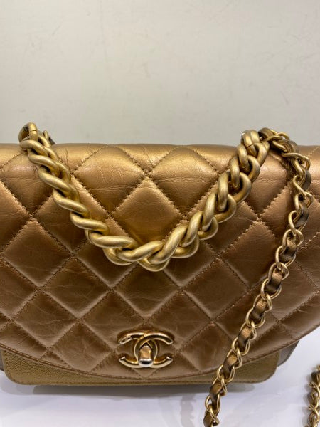 Chanel Metallic Gold Flap Bag-handbag-Chanel-The Closet Egypt