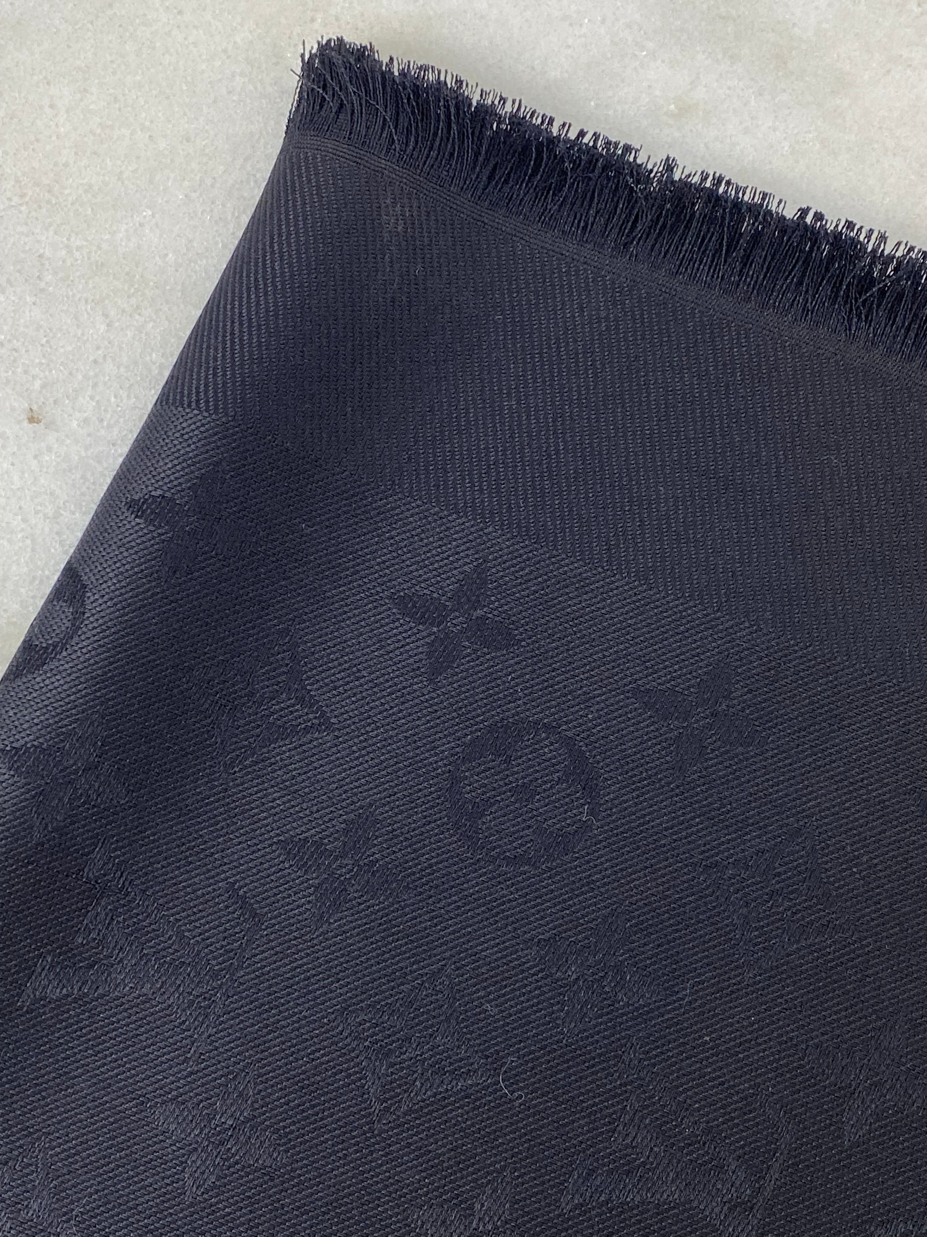 Louis Vuitton Black Monogram Wool Scarf-Scarf-Louis Vuitton-The Closet Egypt