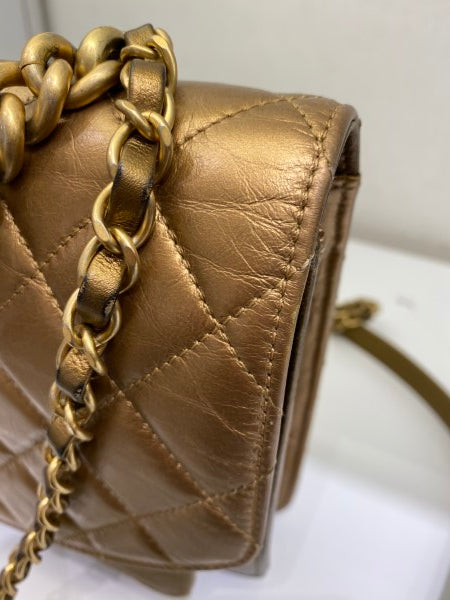 Chanel Metallic Gold Flap Bag-handbag-Chanel-The Closet Egypt