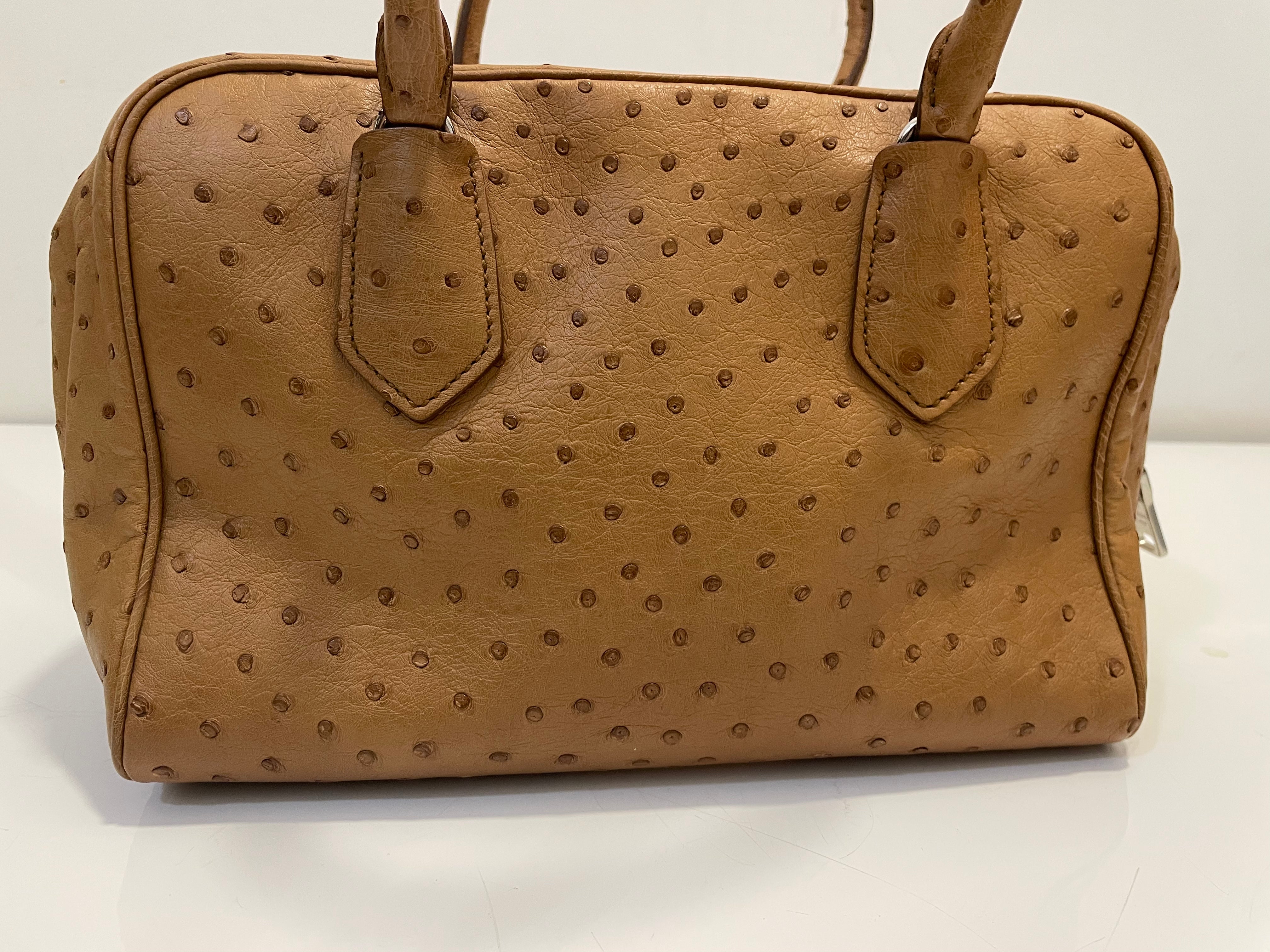 Prada Camel Ostrich Tote Bag-handbag-Prada-The Closet Egypt