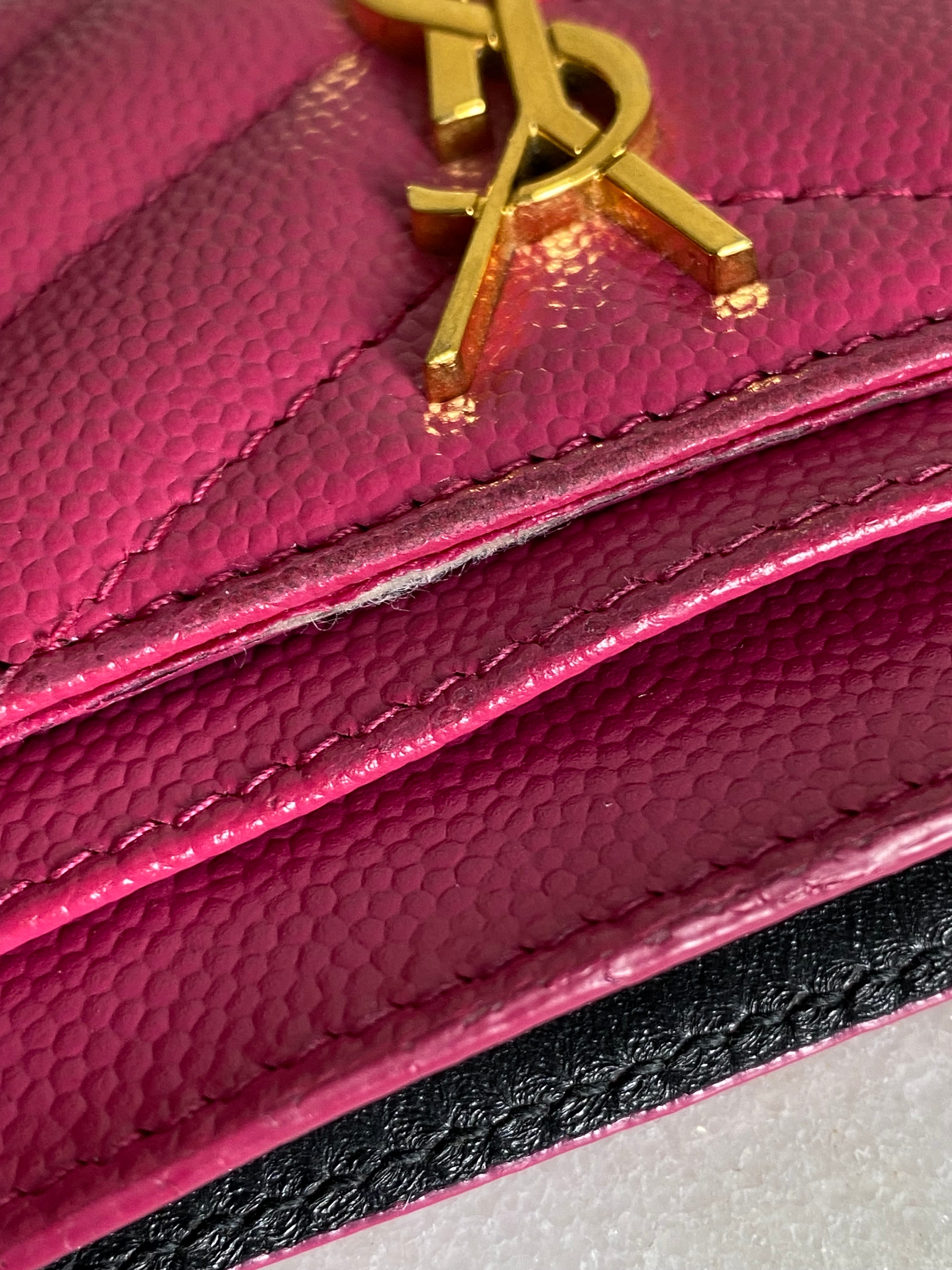 YSL Hot Pink Card Holder-Card Holder-YSL-The Closet Egypt