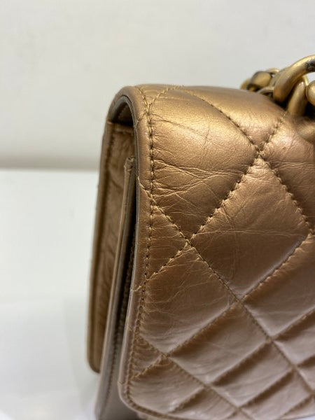 Chanel Metallic Gold Flap Bag-handbag-Chanel-The Closet Egypt