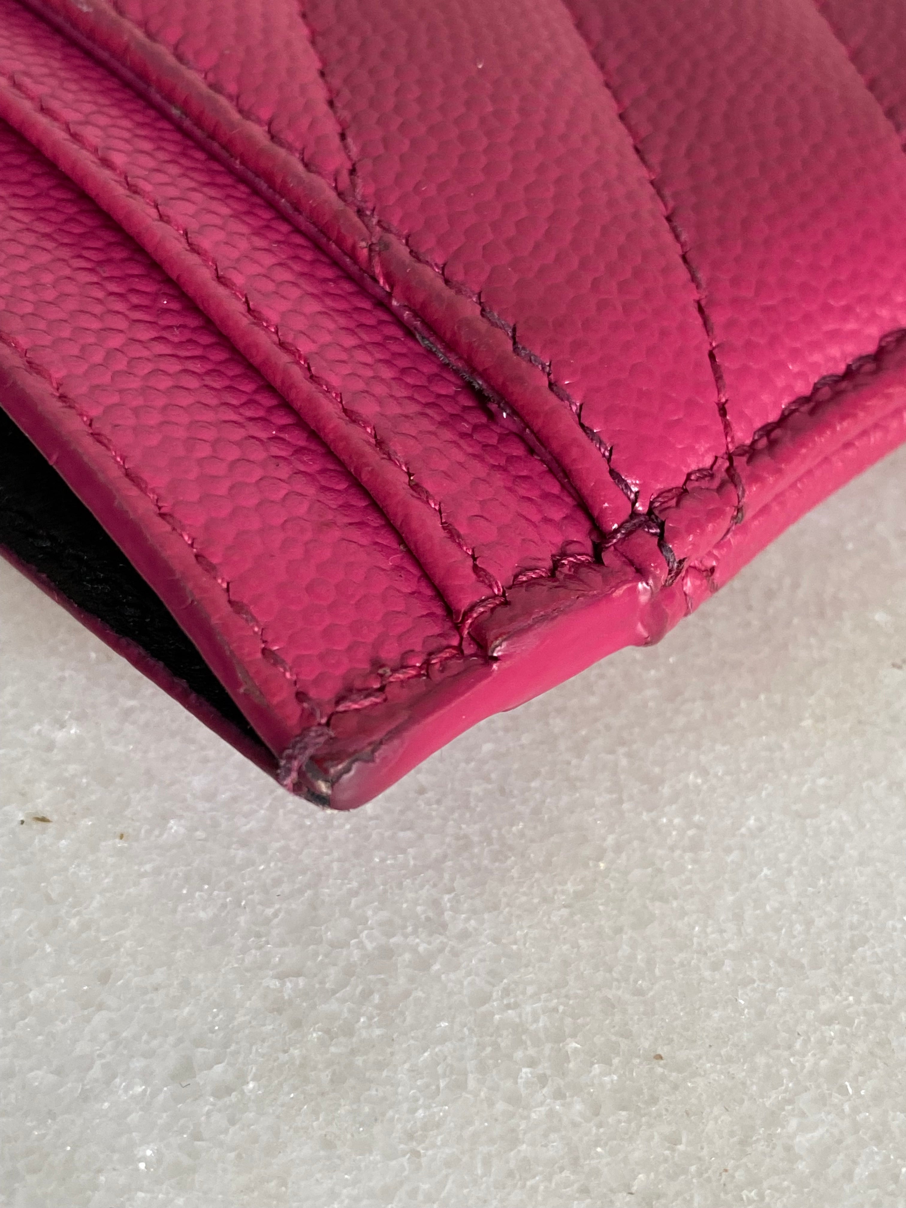 YSL Hot Pink Card Holder-Card Holder-YSL-The Closet Egypt