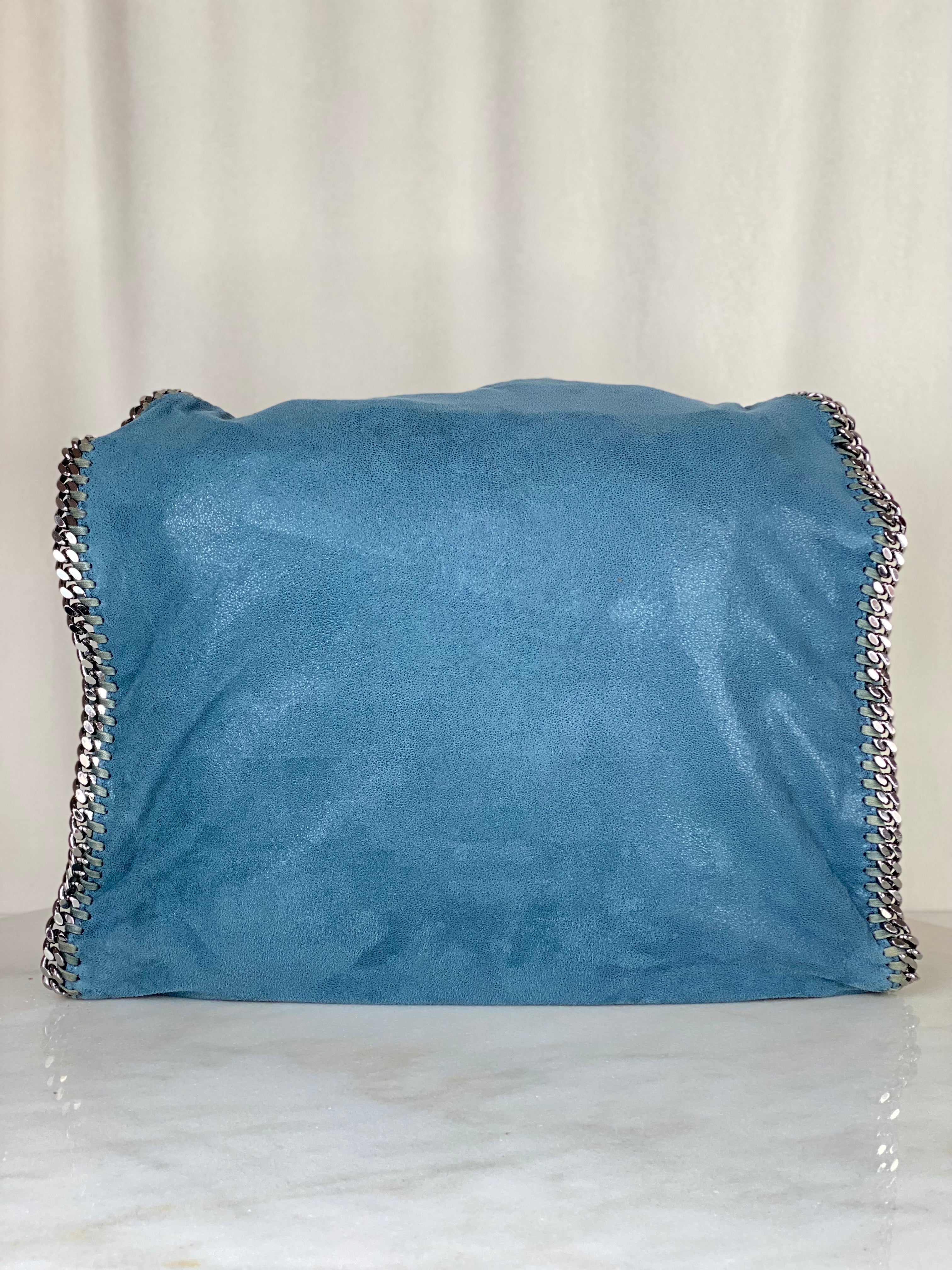 Stella Mccartney Blue Falabella Fold Over Tote Bag-handbag-Stella Mccartney-The Closet Egypt