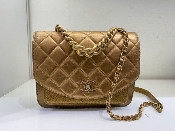 Chanel Metallic Gold Flap Bag-handbag-Chanel-The Closet Egypt