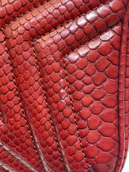 Stella Mccartney Burgundy Snakeskin Embossed Star Crossbody Bag-handbag-Stella Mccartney-The Closet Egypt