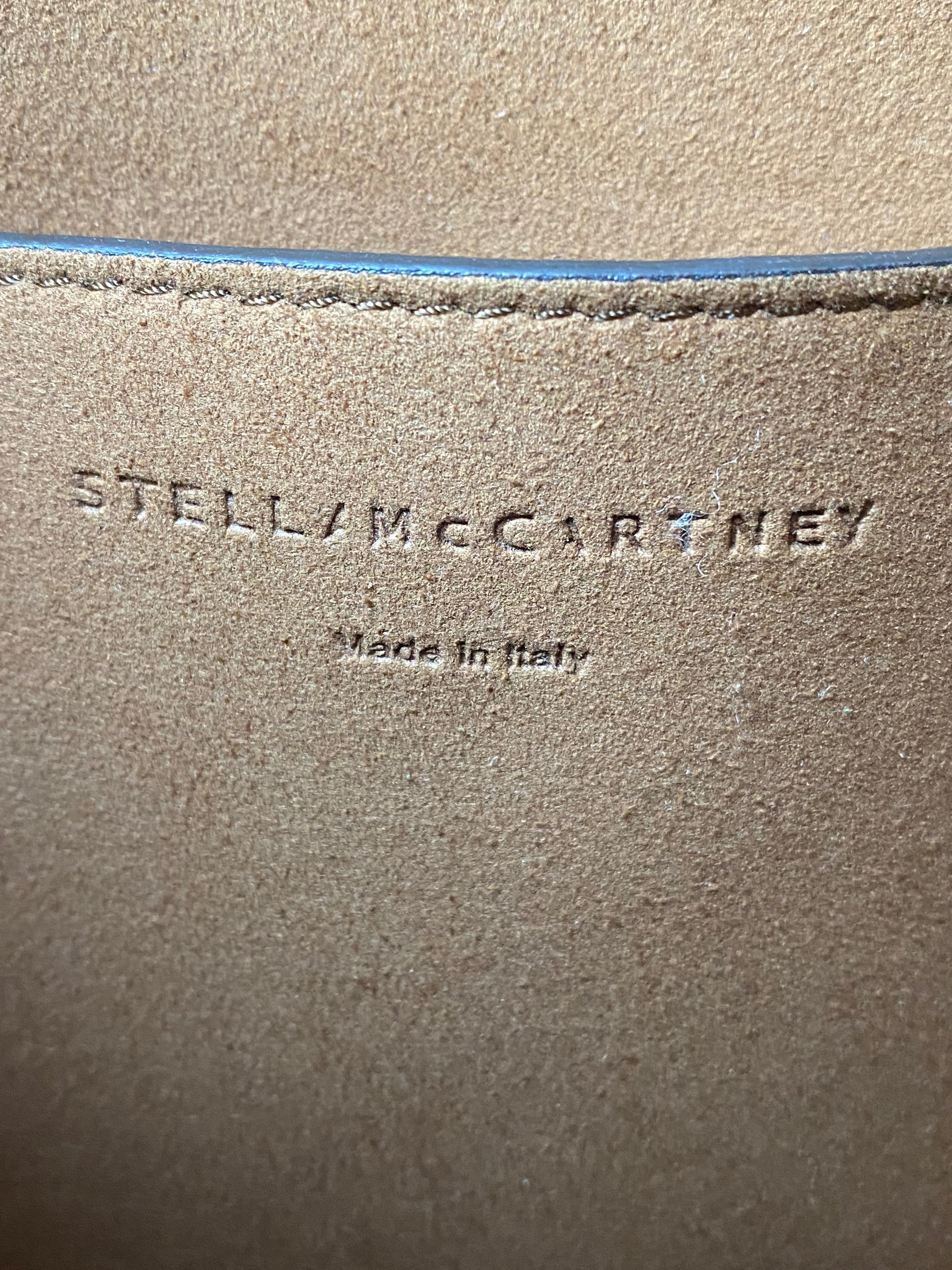 Stella Mccartney Beige Mini Embossed Logo Crossbody Bag-handbag-Stella Mccartney-The Closet Egypt