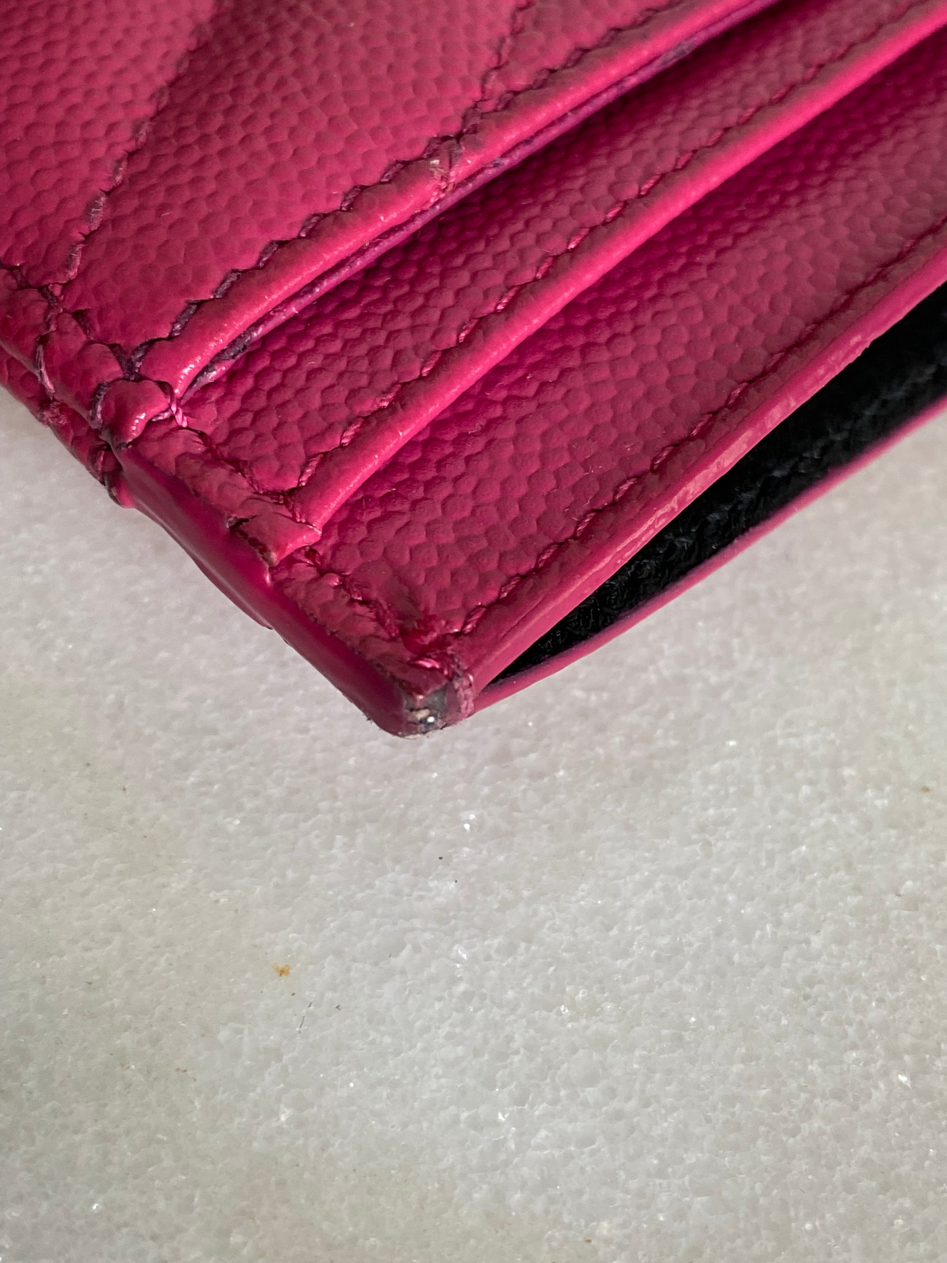 YSL Hot Pink Card Holder-Card Holder-YSL-The Closet Egypt