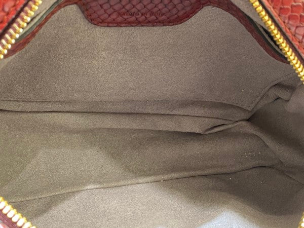 Stella Mccartney Burgundy Snakeskin Embossed Star Crossbody Bag-handbag-Stella Mccartney-The Closet Egypt