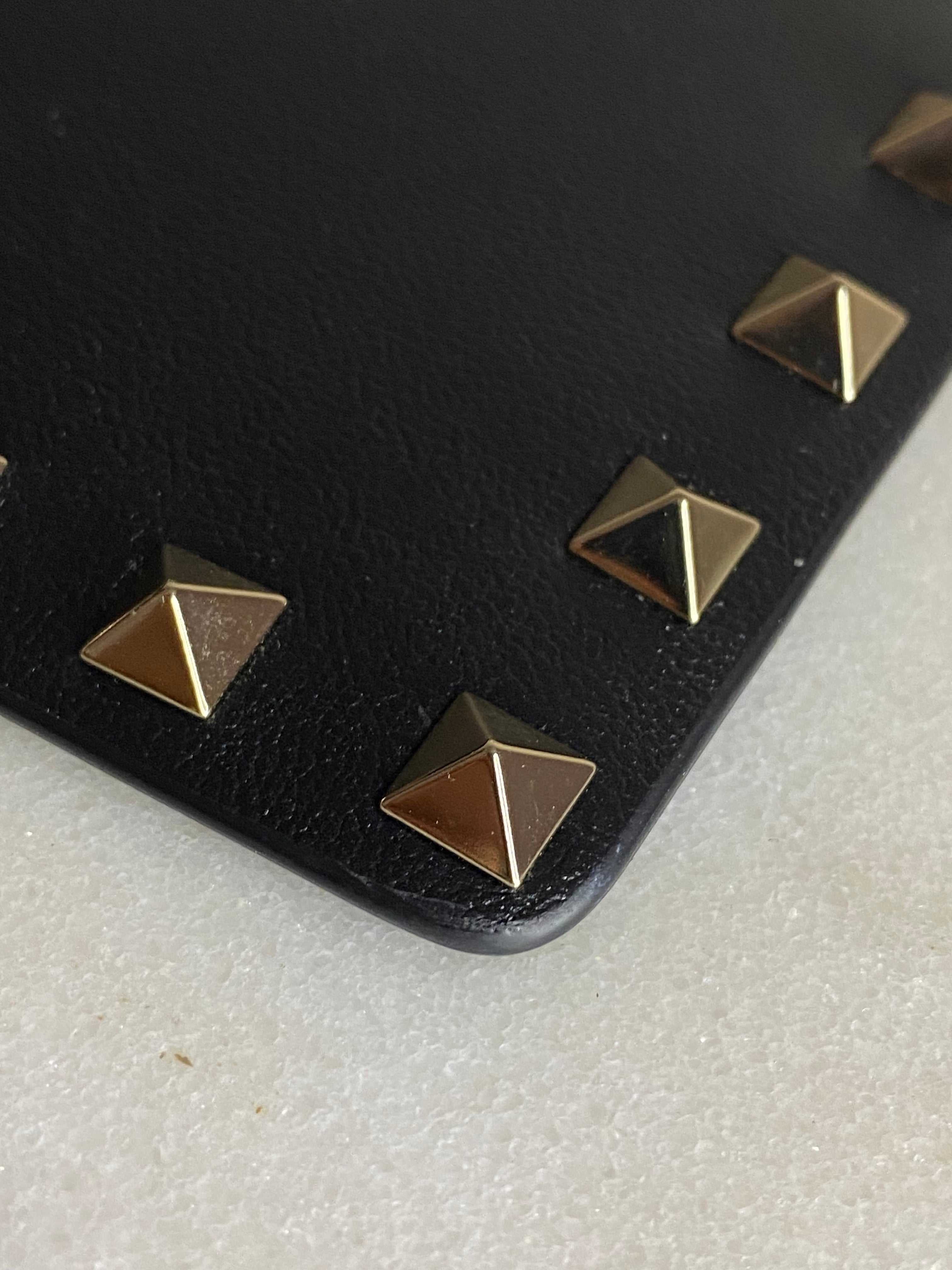 Valentino Black Envelope Studded Clutch