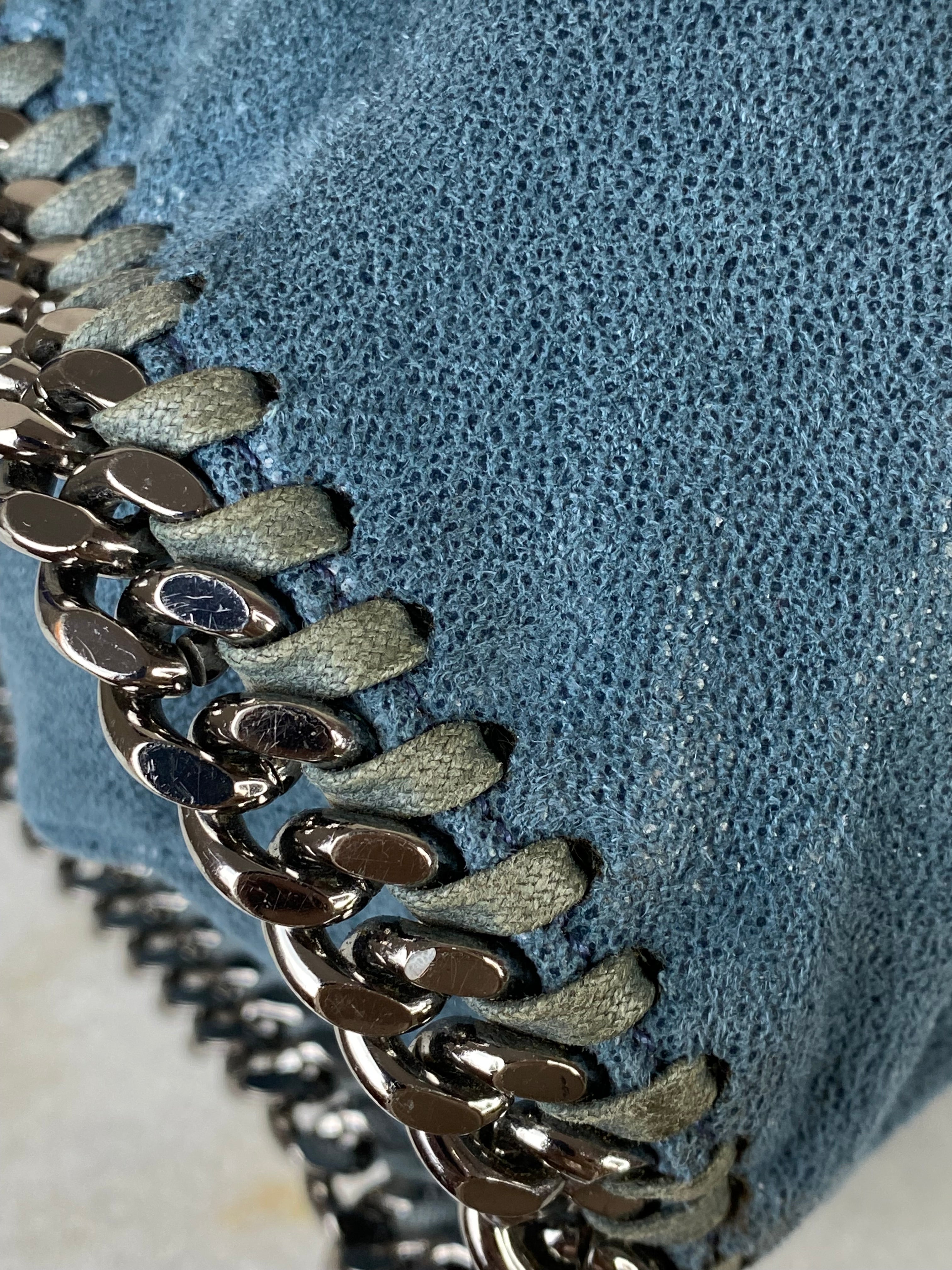 Stella Mccartney Blue Falabella Fold Over Tote Bag-handbag-Stella Mccartney-The Closet Egypt