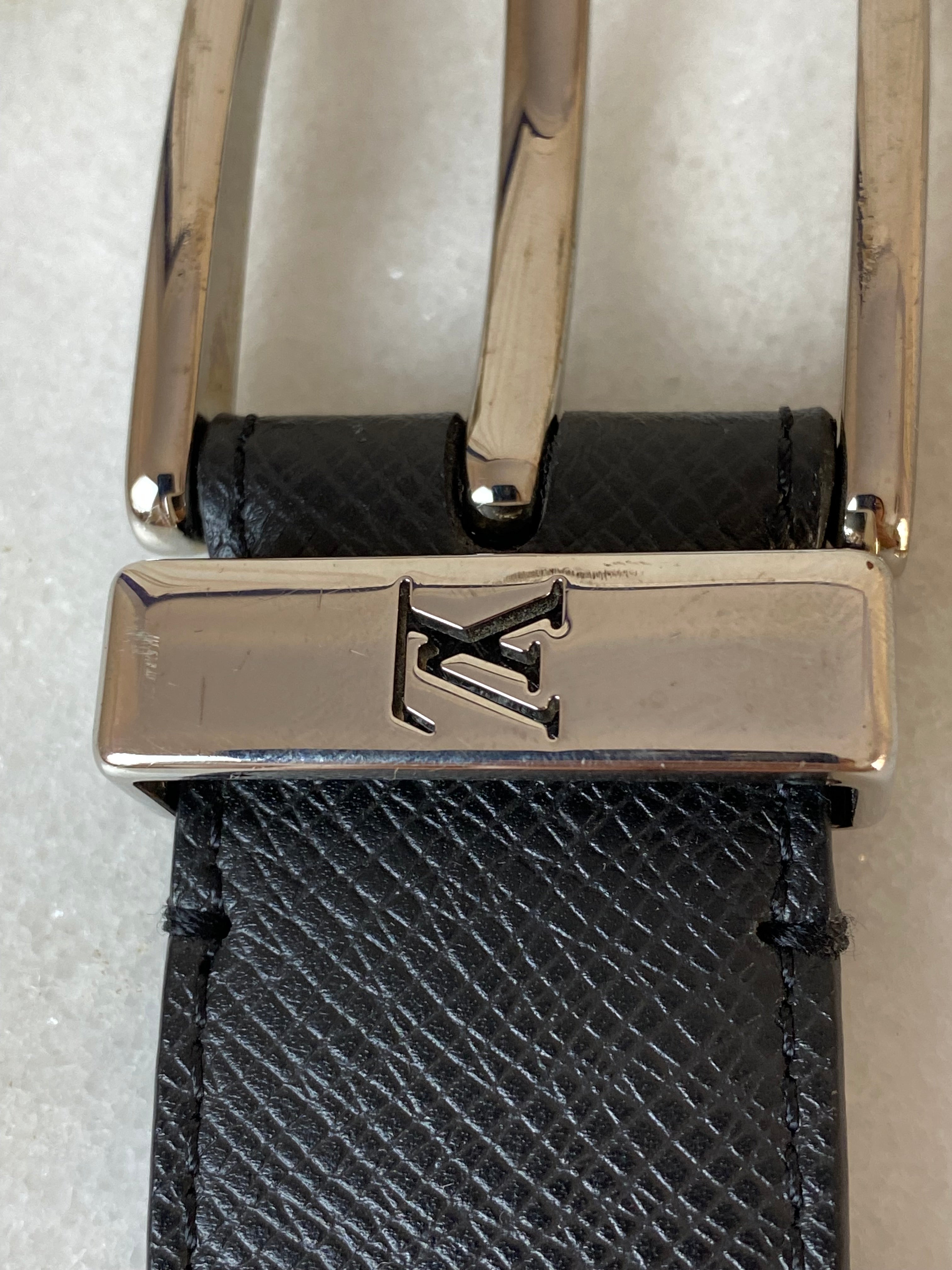 Louis Vuitton Black Pont Neuf black leather Belt-Belt-Louis Vuitton-The Closet Egypt