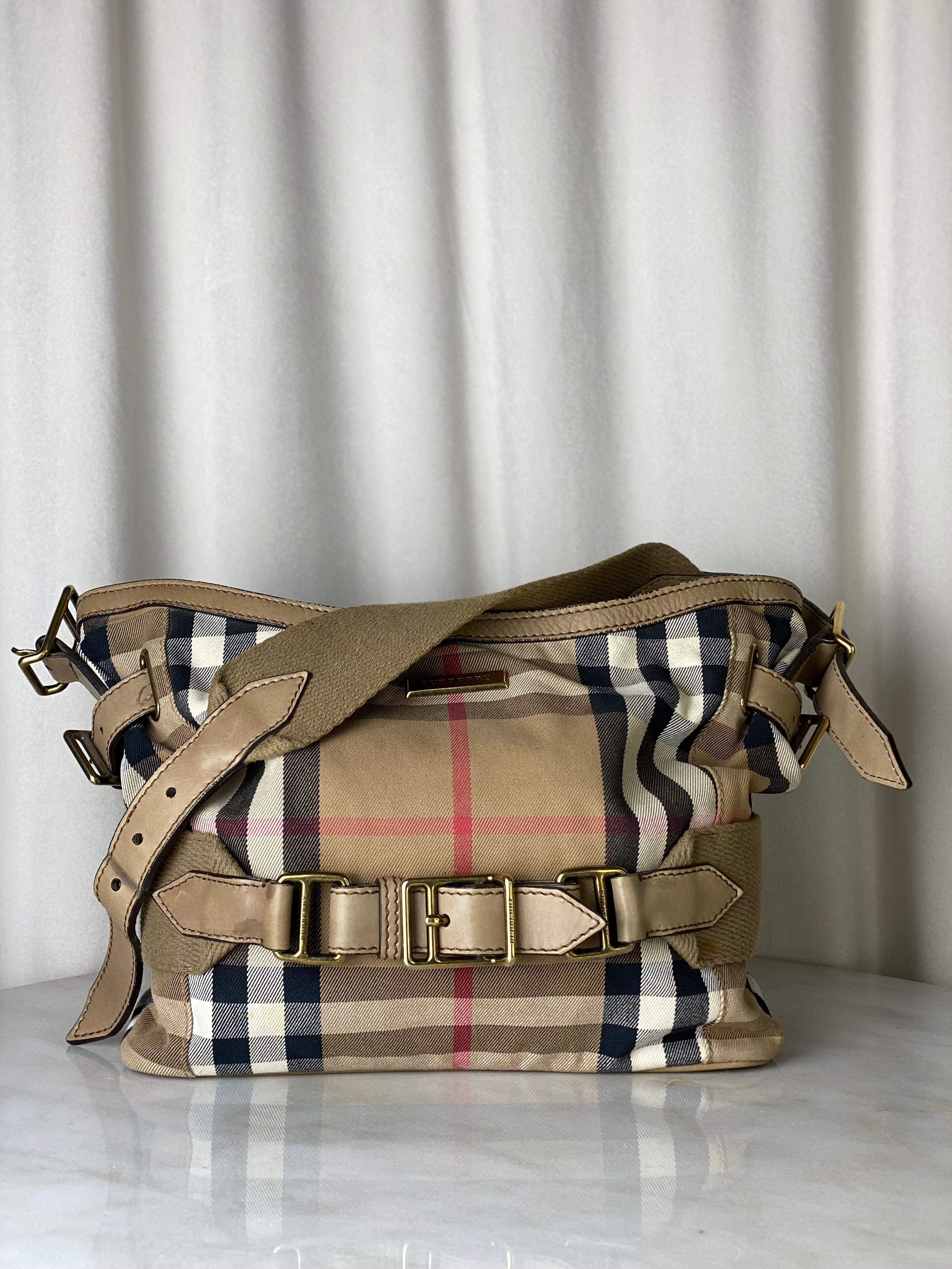 Burberry Beige House Check Hobo Bag-handbag-Burberry-The Closet Egypt
