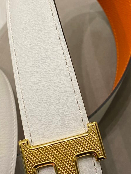 Hermes Bicolor H Buckle Reversible Belt-Belt-Hermes-The Closet Egypt