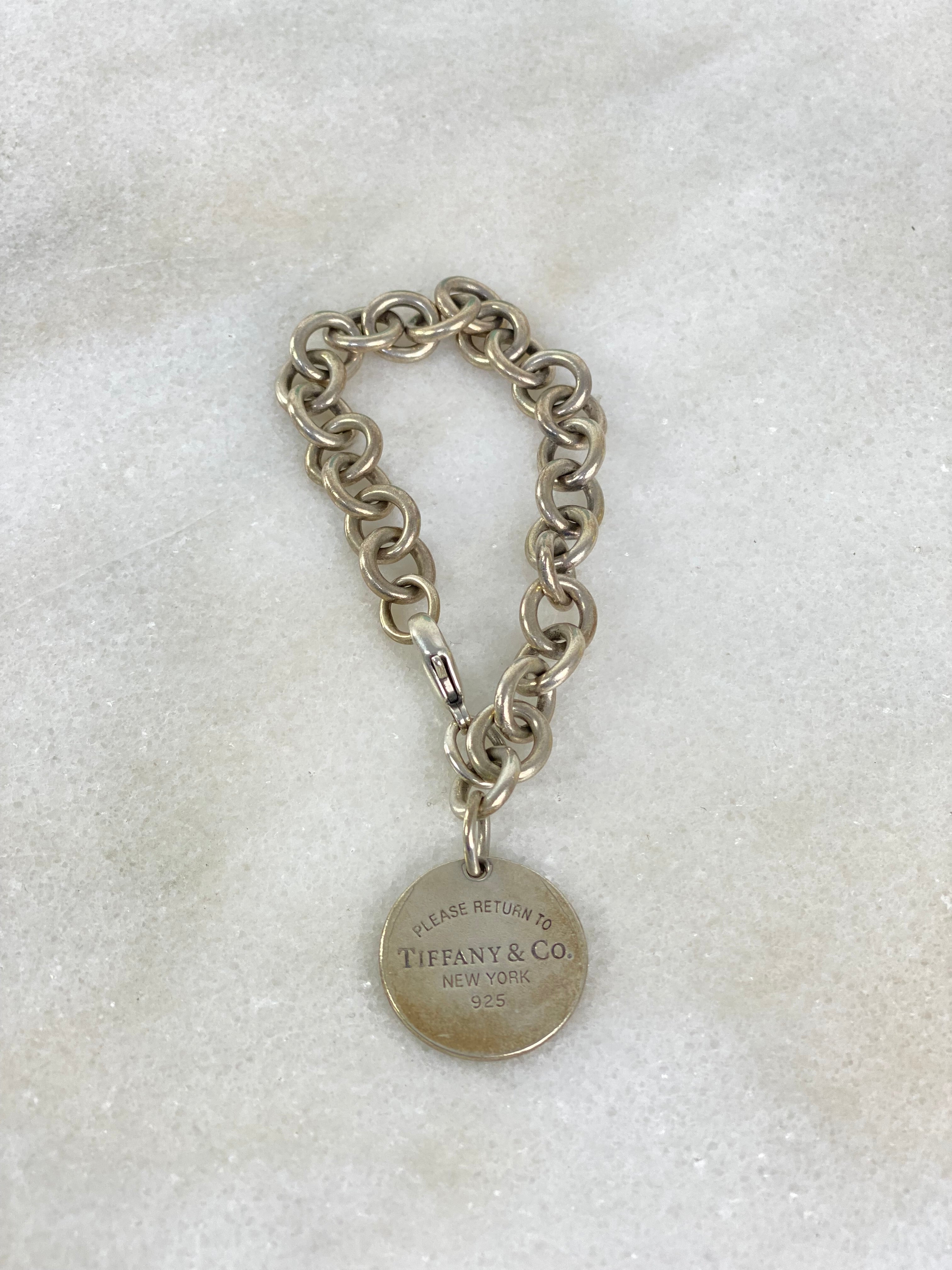 Tiffany & Co Silver Round Pendant Bracelet