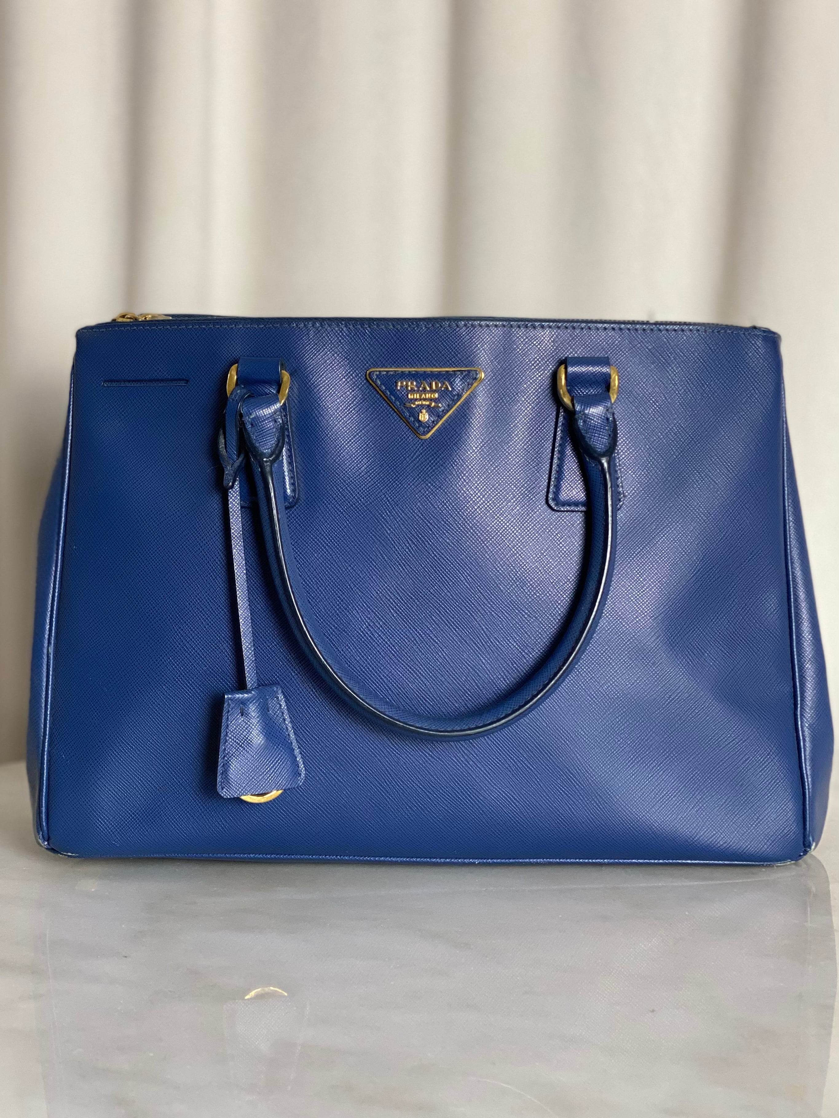 Prada Blue 2 Zip Tote Bag