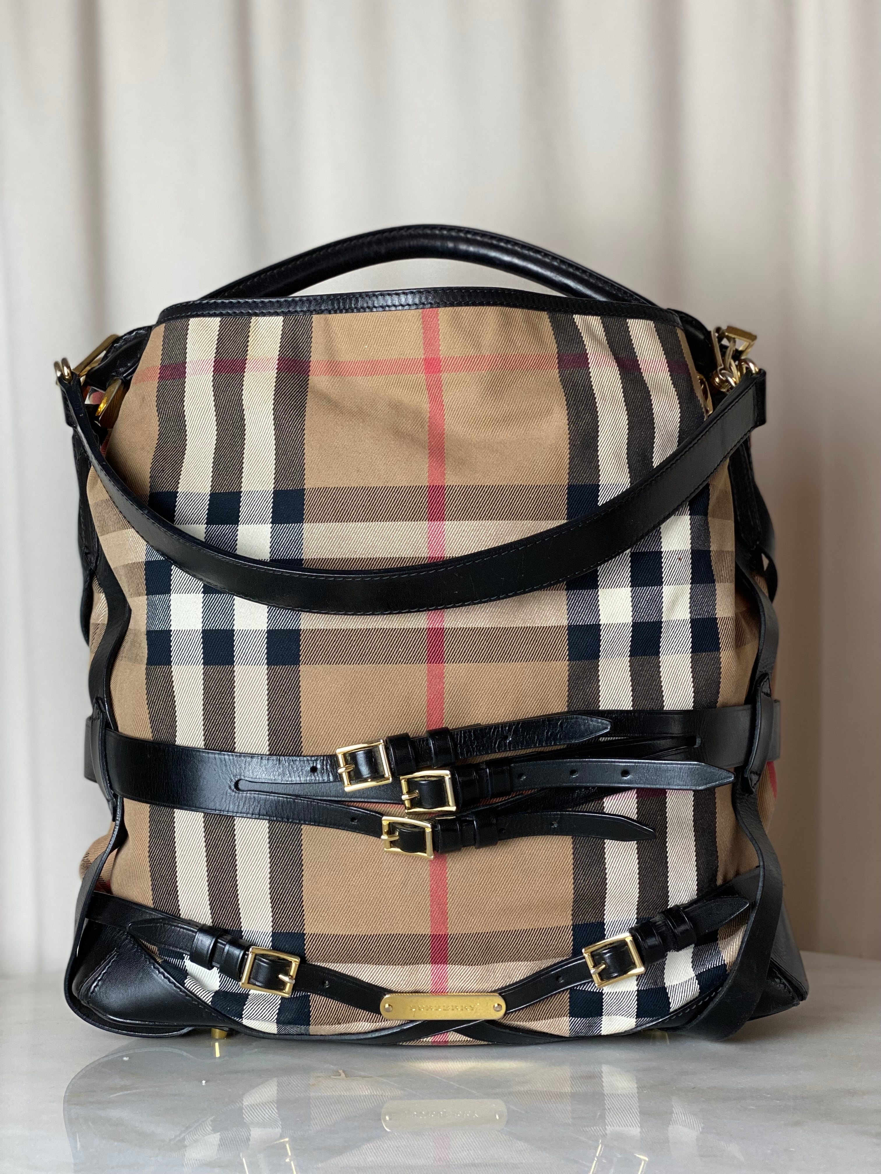 Burberry Black Bridle House Check Tote Bag-handbag-Burberry-The Closet Egypt