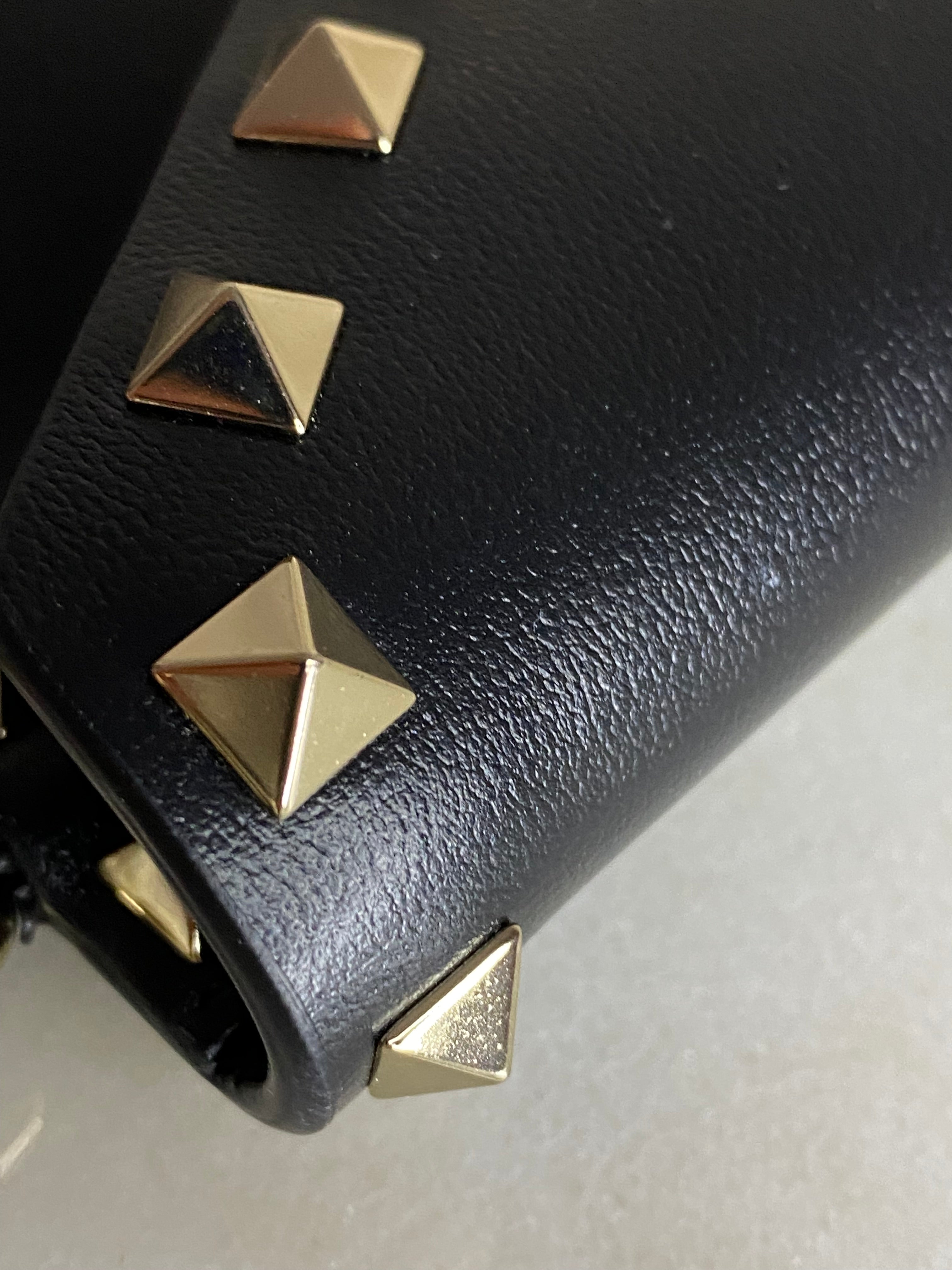Valentino Black Envelope Studded Clutch