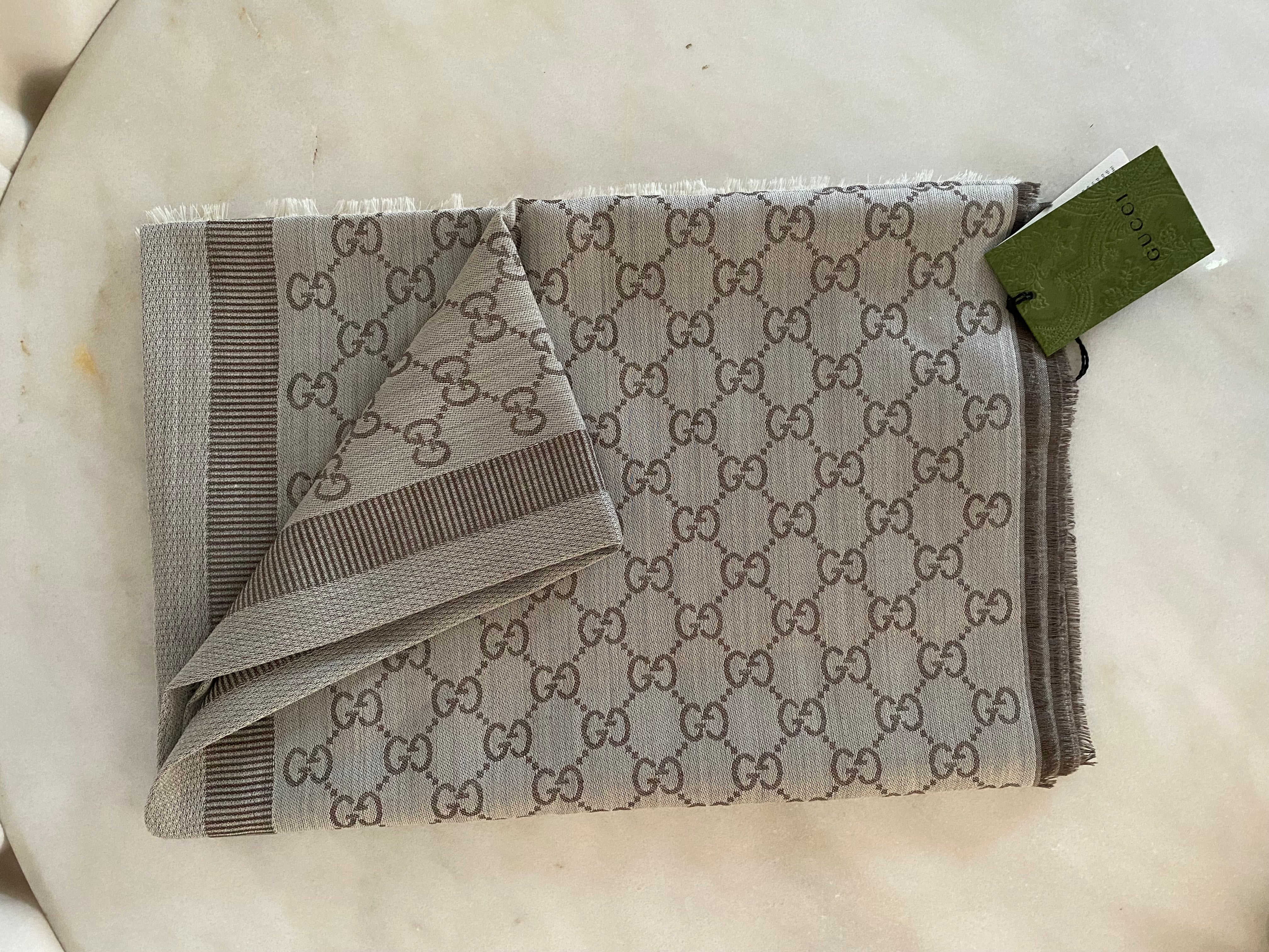 Gucci Grey GG Scarf-Scarf-Gucci-The Closet Egypt