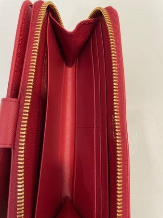 Prada Red Long Wallet-wallet-Prada-The Closet Egypt