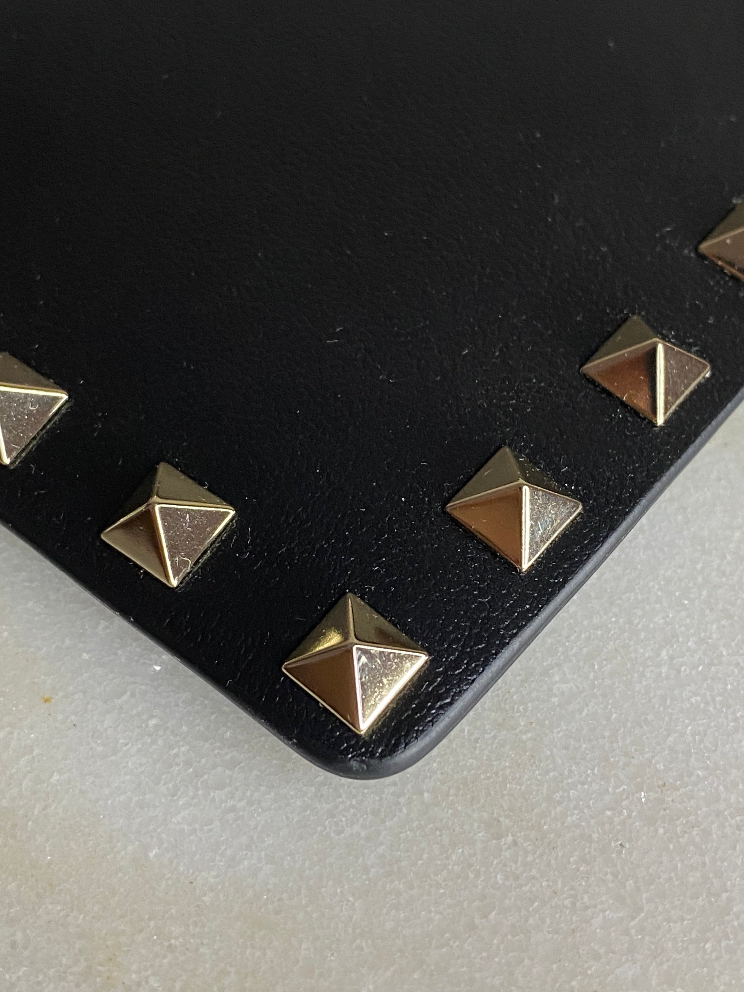 Valentino Black Envelope Studded Clutch