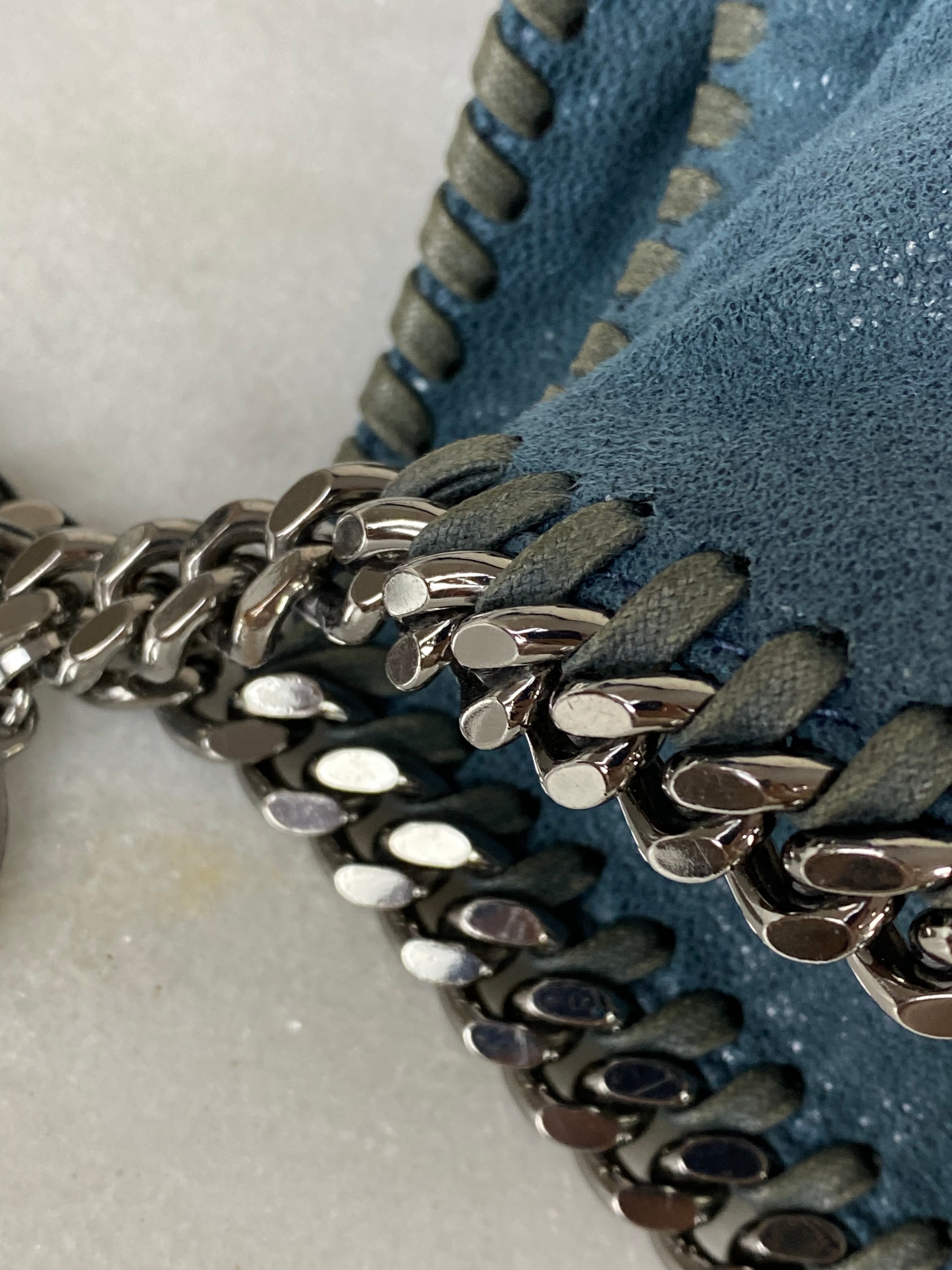 Stella Mccartney Blue Falabella Fold Over Tote Bag-handbag-Stella Mccartney-The Closet Egypt